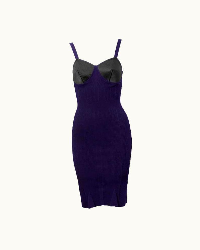 Jean-Paul Gaultier 1980' Jean Paul Gaultier Purple Bustier Corset Dress