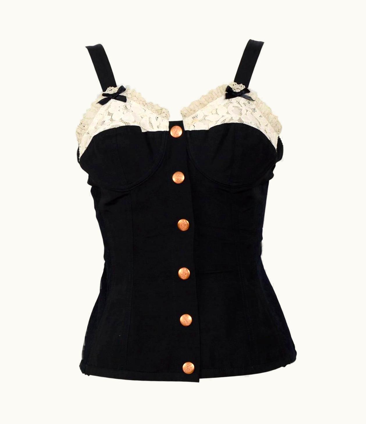 Jean-Paul Gaultier Jean Paul Gaultier Vintage Black Corset Top, 1980'