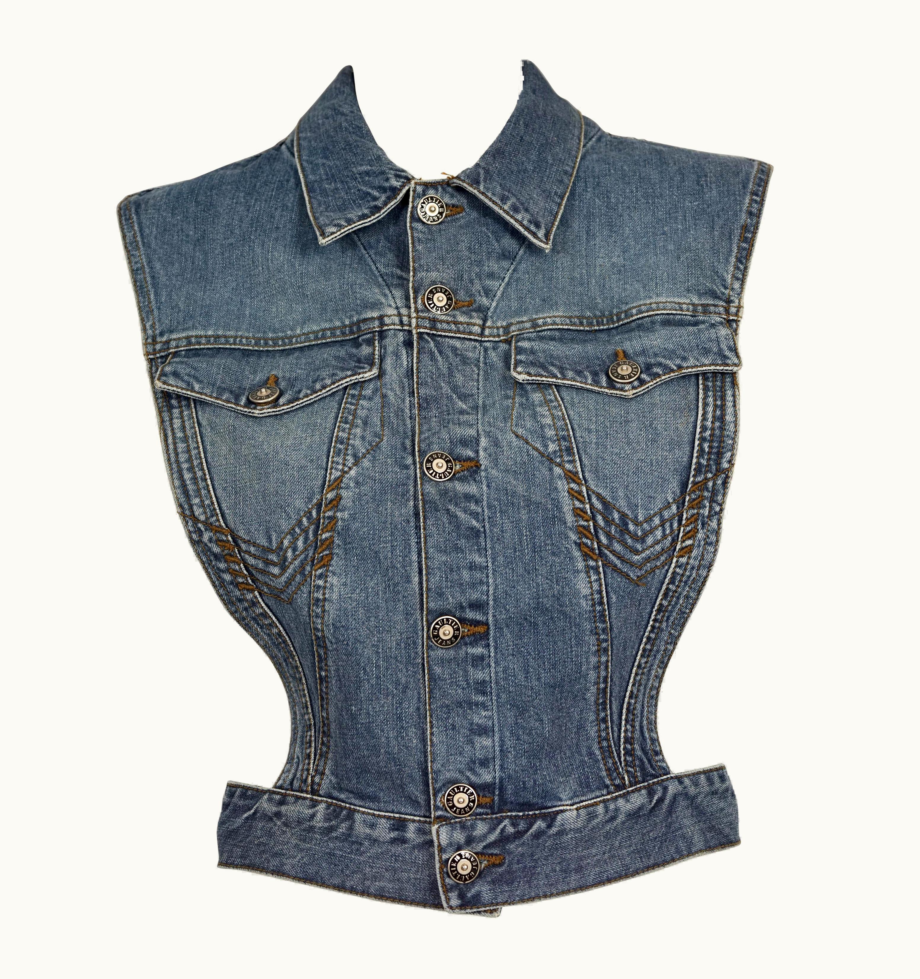 Jean-Paul Gaultier Vintage Jean Paul Gaultier Open Sided Denim Vest