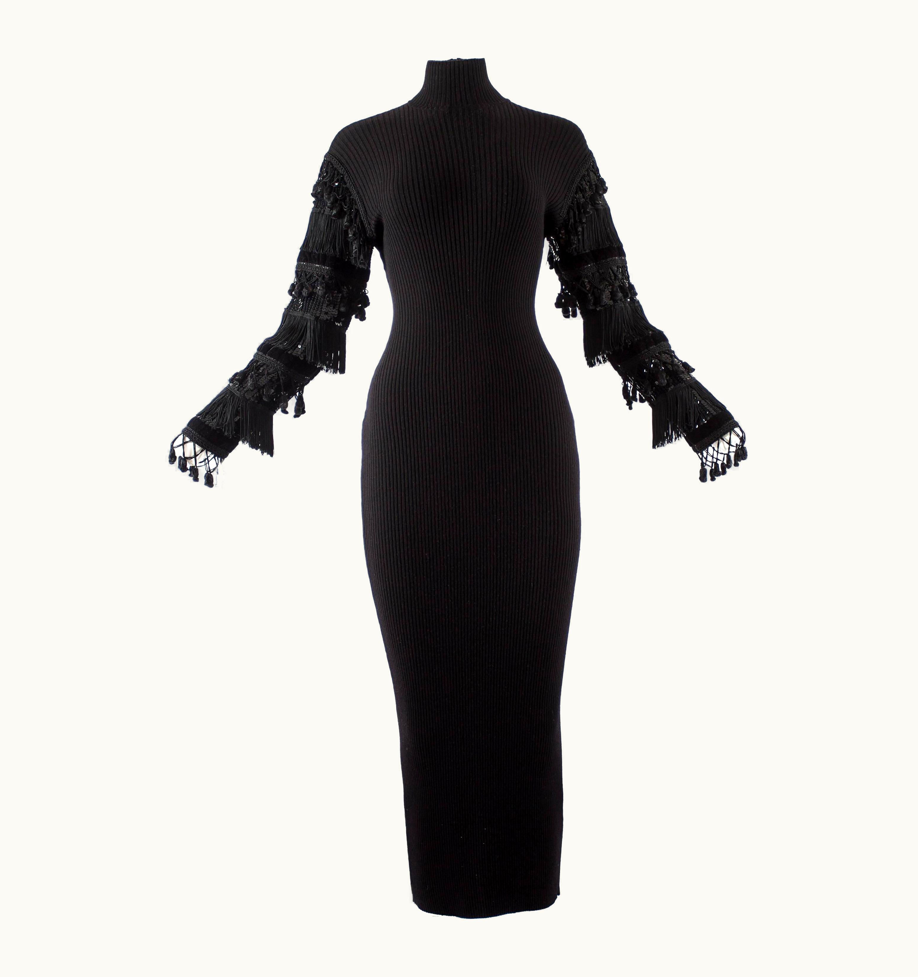 Jean-Paul Gaultier Jean Paul Gaultier Autumn-Winter 1985 Black Rib Knit Evening Dress