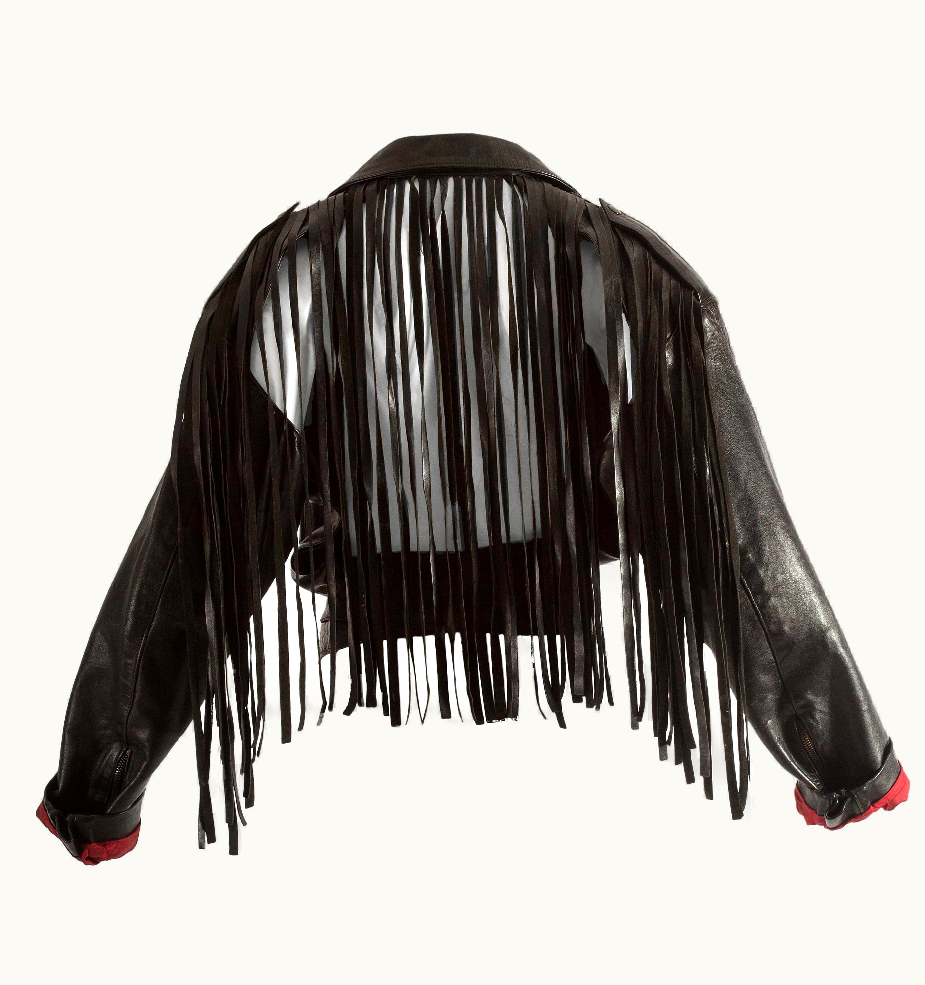 Jean-Paul Gaultier Jean Paul Gaultier Spring-Summer 1985 Fringed Leather Jacket With Open Back