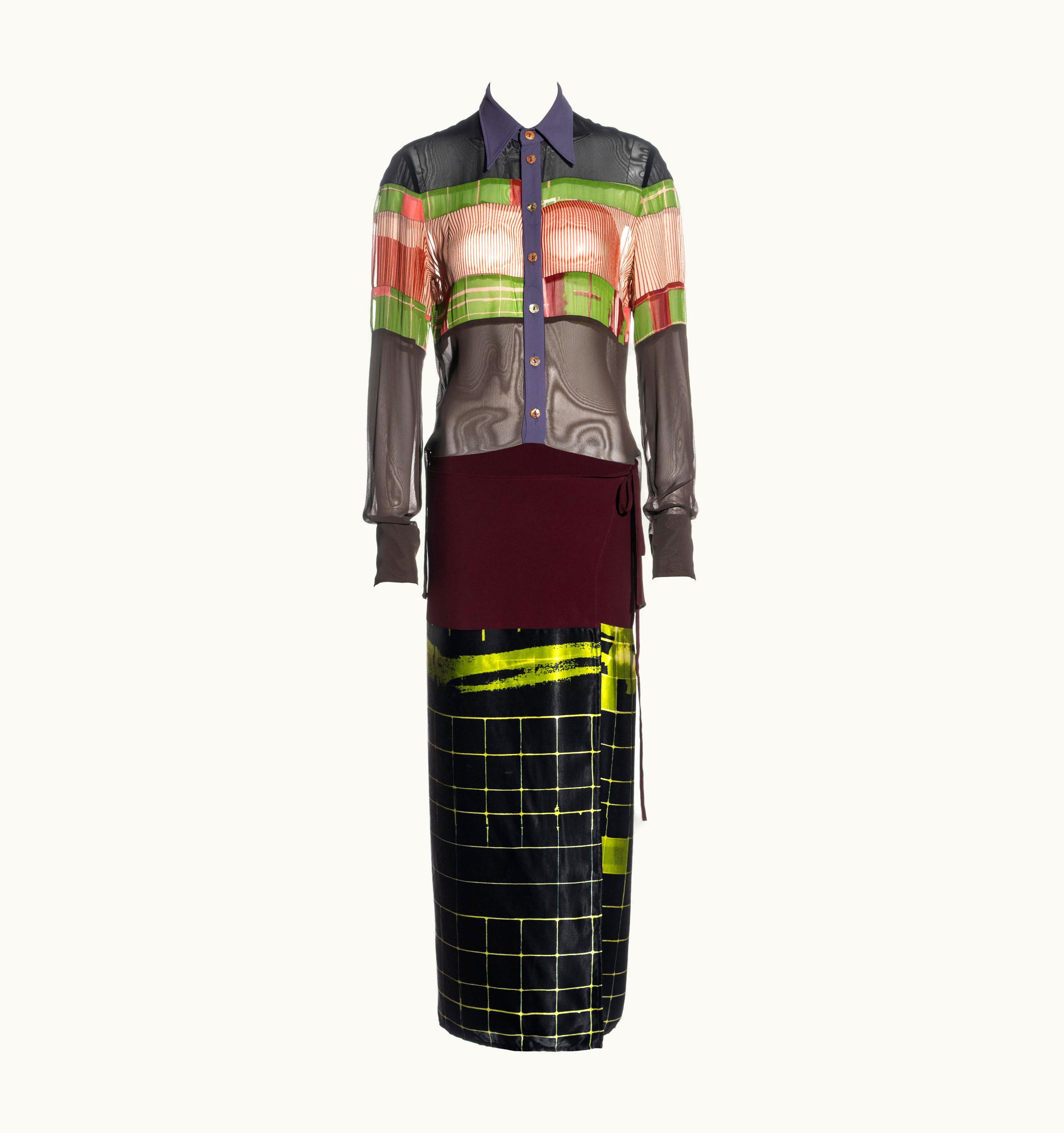 Jean-Paul Gaultier Jean Paul Gaulter 'Cyberhippie' Shirt Dress With Wrap Skirt, S/S 1996