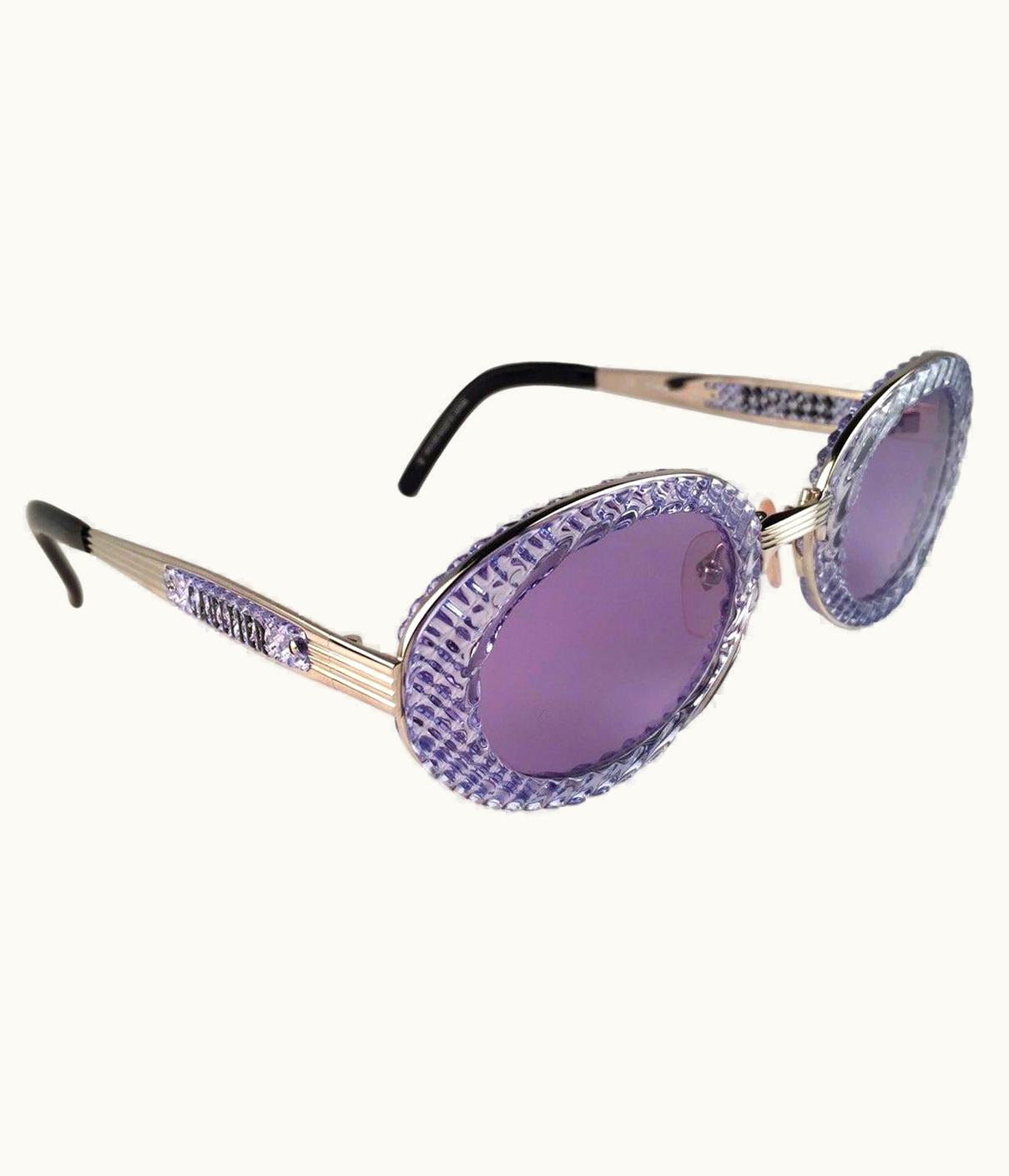 Jean-Paul Gaultier Jean Paul Gaultier 56 5201 Oval Blue Translucent Collector Item 1990' Japan UZ0596900