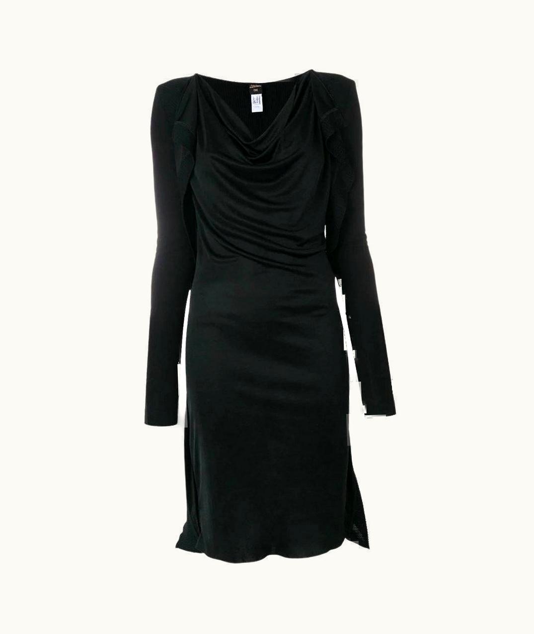 Jean-Paul Gaultier 90s Jean Paul Gaultier Vintage Black Wool Midi Dress