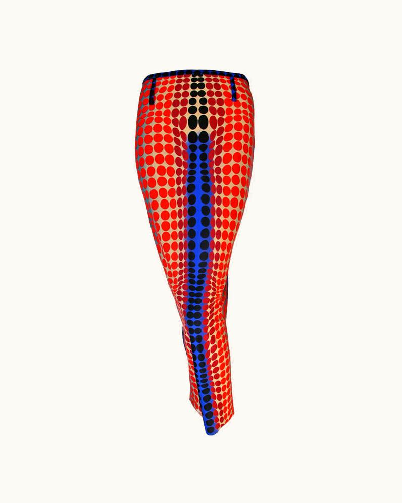 Jean-Paul Gaultier Jean Paul Gaultier 1995/6 Mad Max Op Art Full Length Spandex Skirt