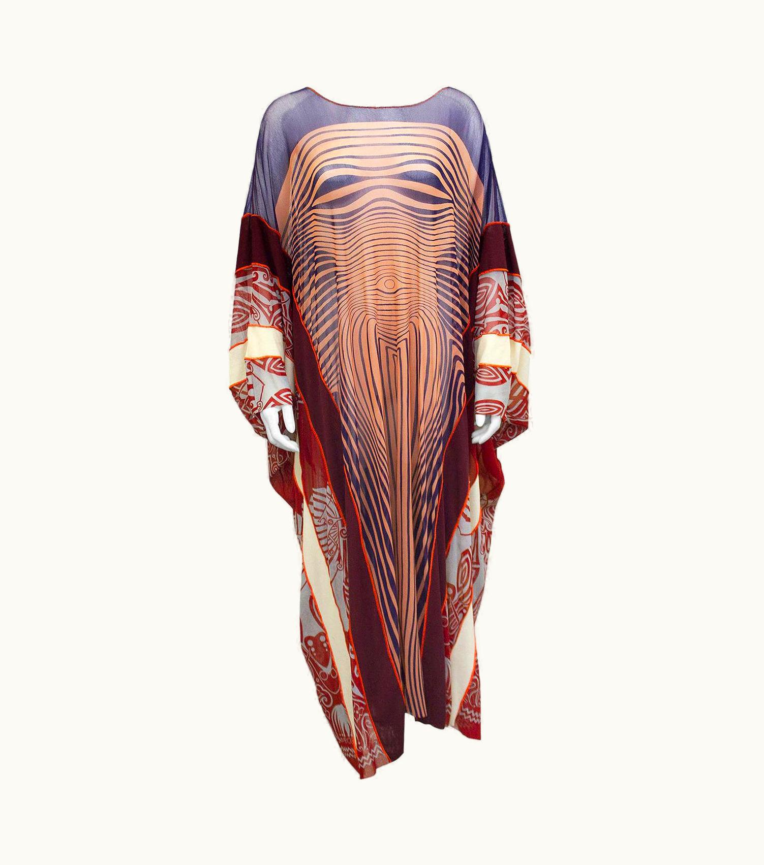 Jean-Paul Gaultier Spring/Summer 1996 Jean Paul Gaultier Sheer Body Illusion And Contour Kaftan UZ0596971