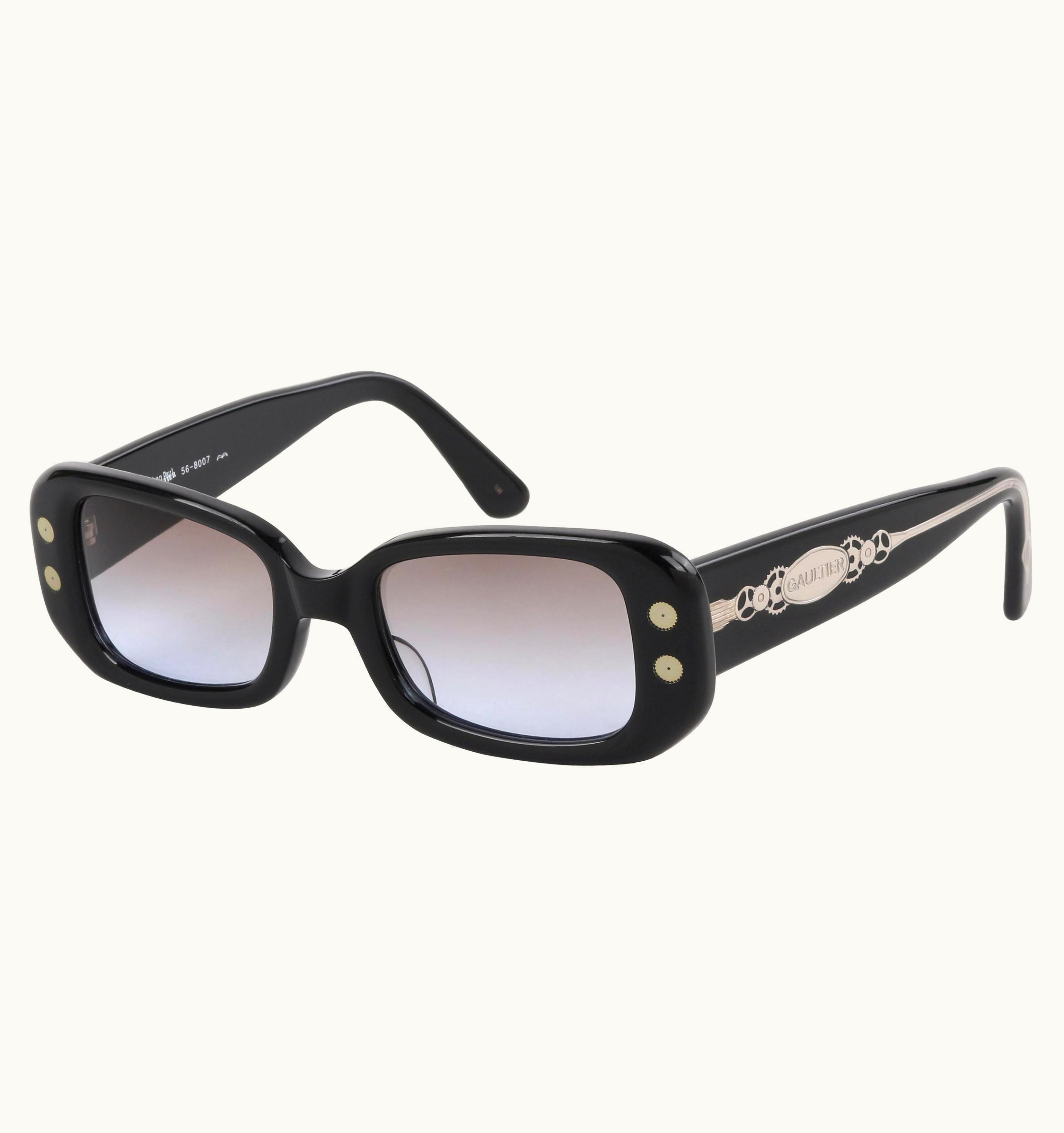 Jean-Paul Gaultier Jean Paul Gaultier C.1997 Black Box Rectangular Frame Sunglasses