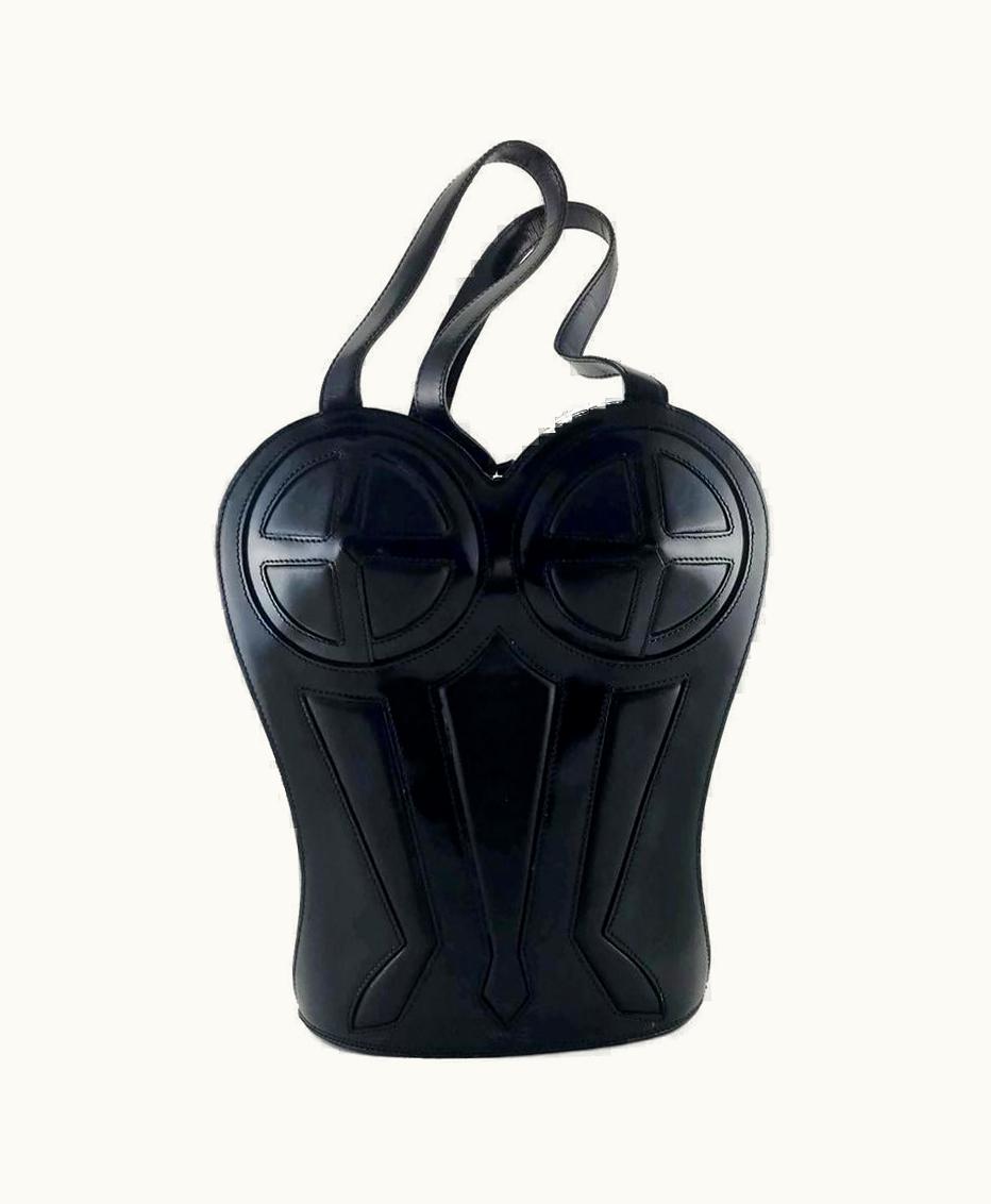 Jean-Paul Gaultier Vintage 1998 Jean Paul Gaultier Iconic Bustier Corset Leather Backpack Bag