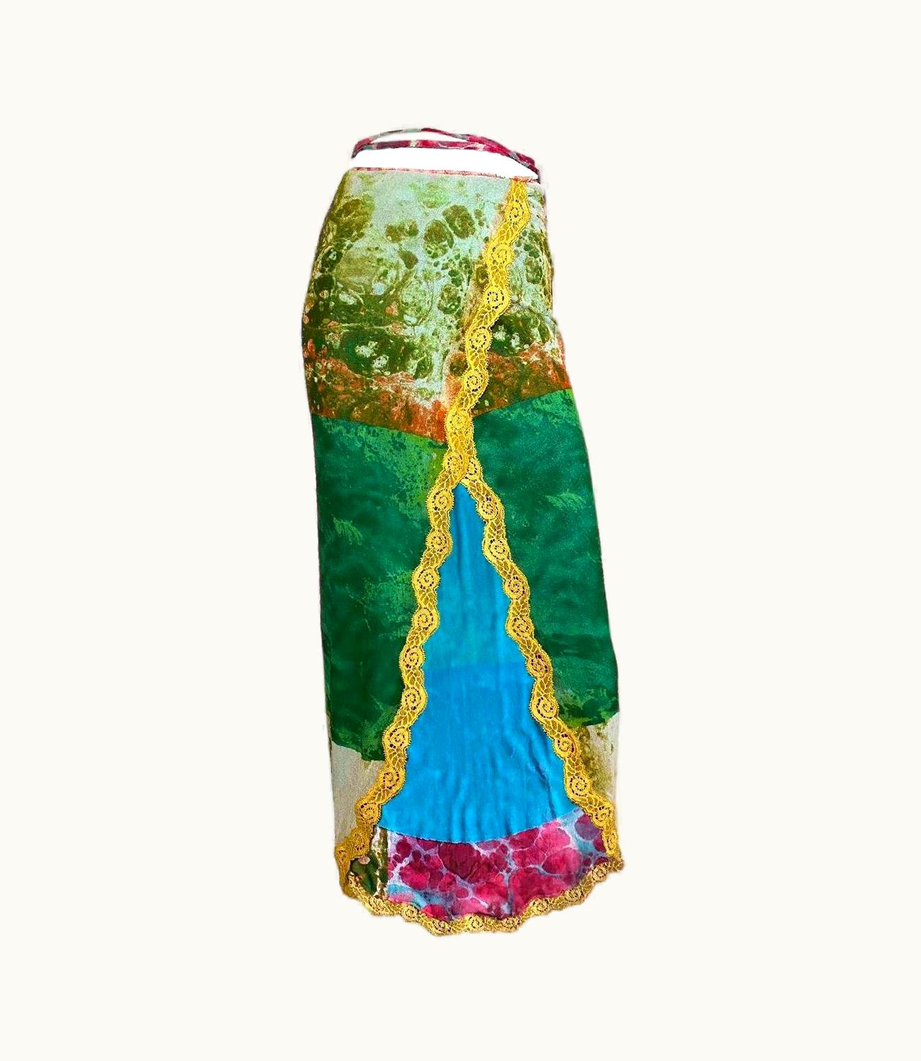 Jean-Paul Gaultier Jean Paul Gaultier S/S 2000 Bacteria Print Wrap Skirt