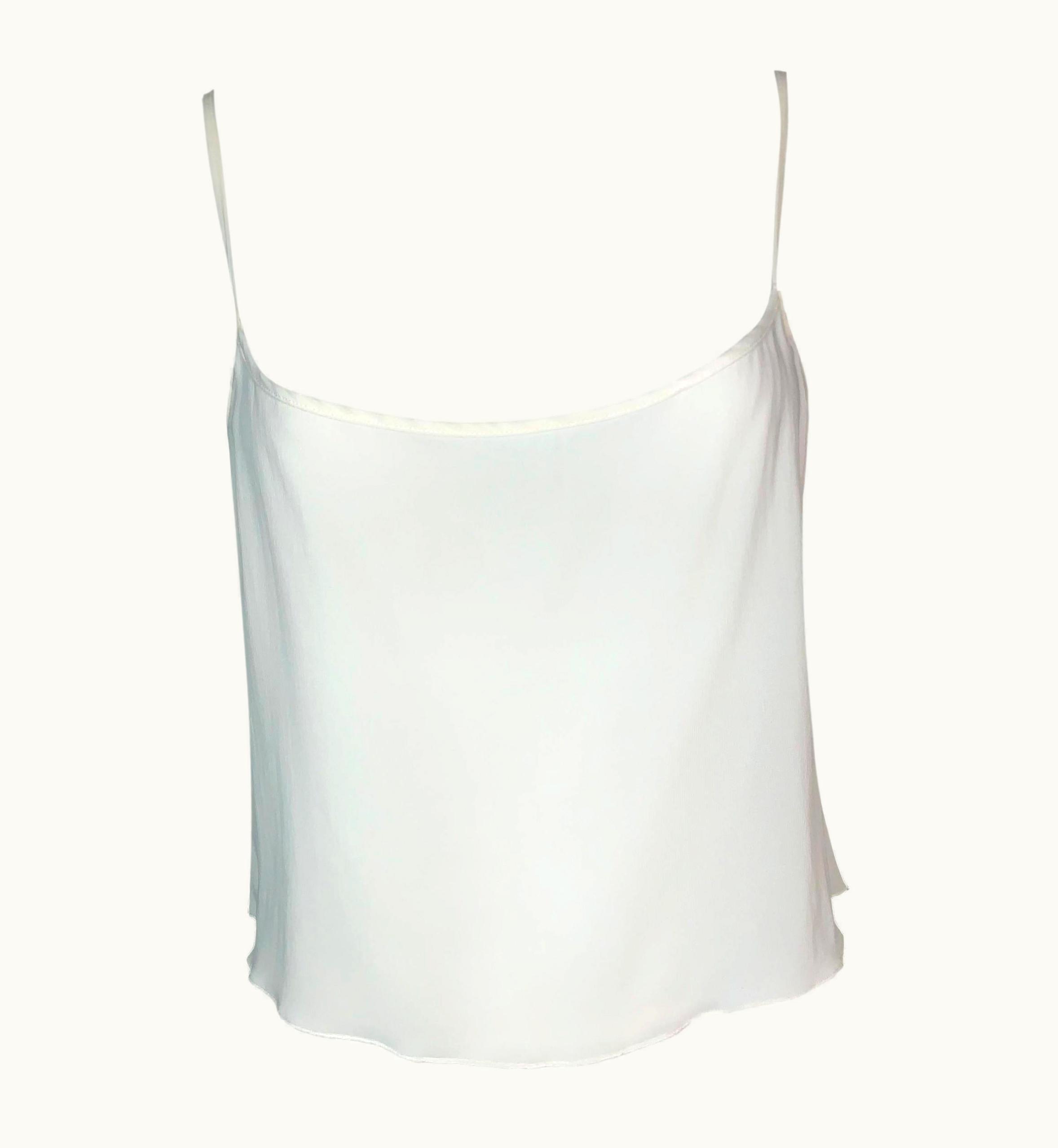 Jean-Paul Gaultier 2000' Jean Paul Gaultier Sheer Ivory Crop Top Cami