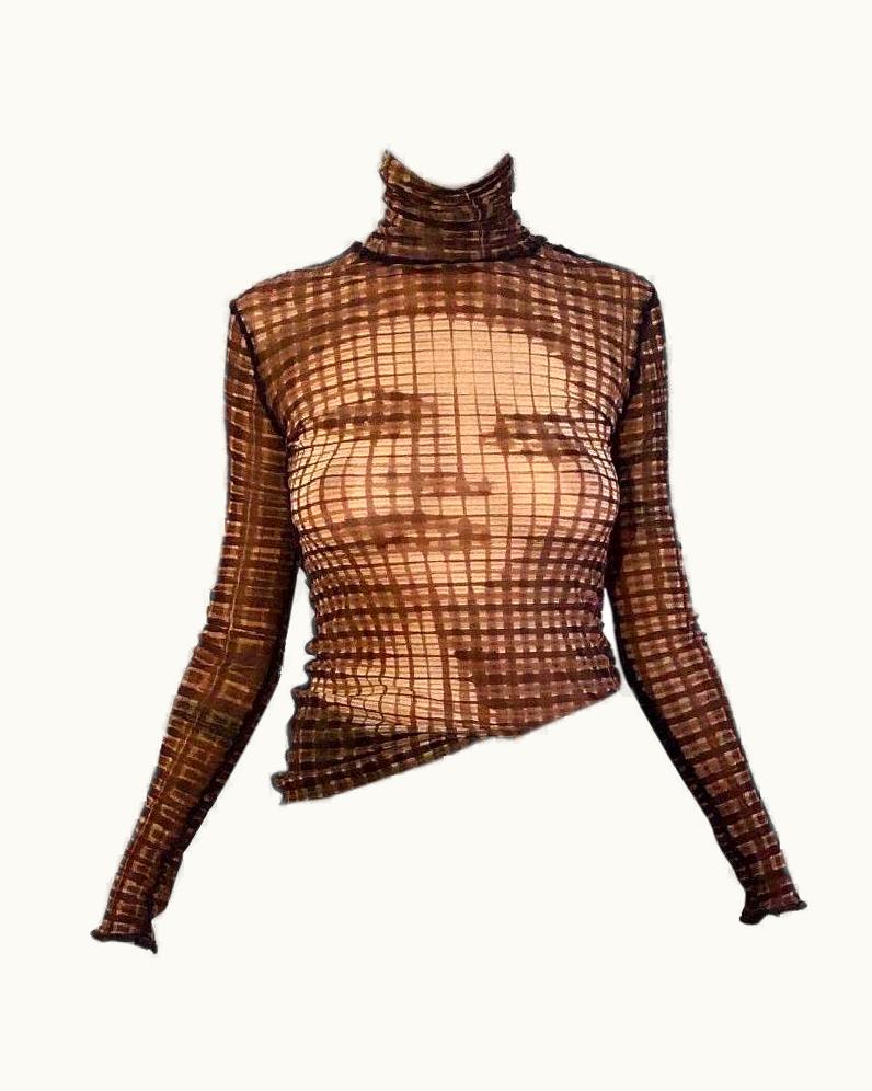 Jean-Paul Gaultier Jean Paul Gaultier AW 2001 Greta Garbo Turtleneck Mesh Top