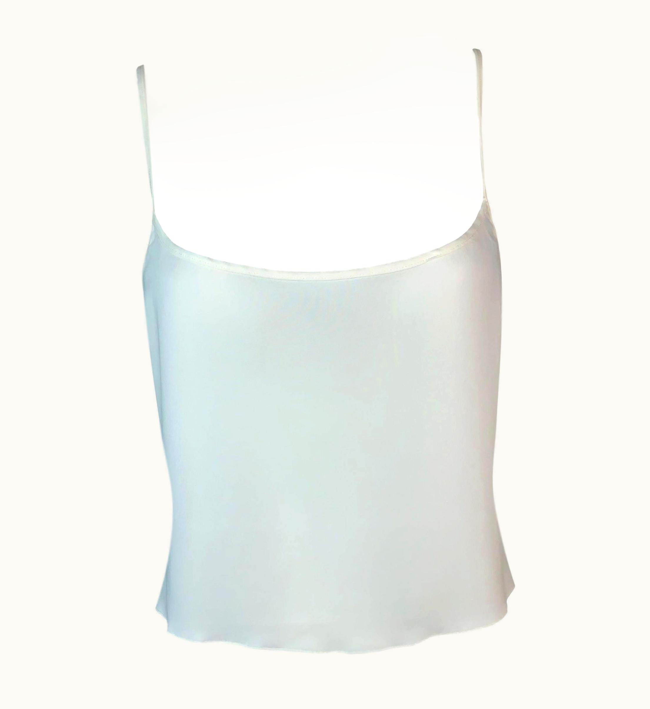 Jean-Paul Gaultier S/S 2003 Jean Paul Gaultier Sem-Sheer Ivory Slip Crop Top