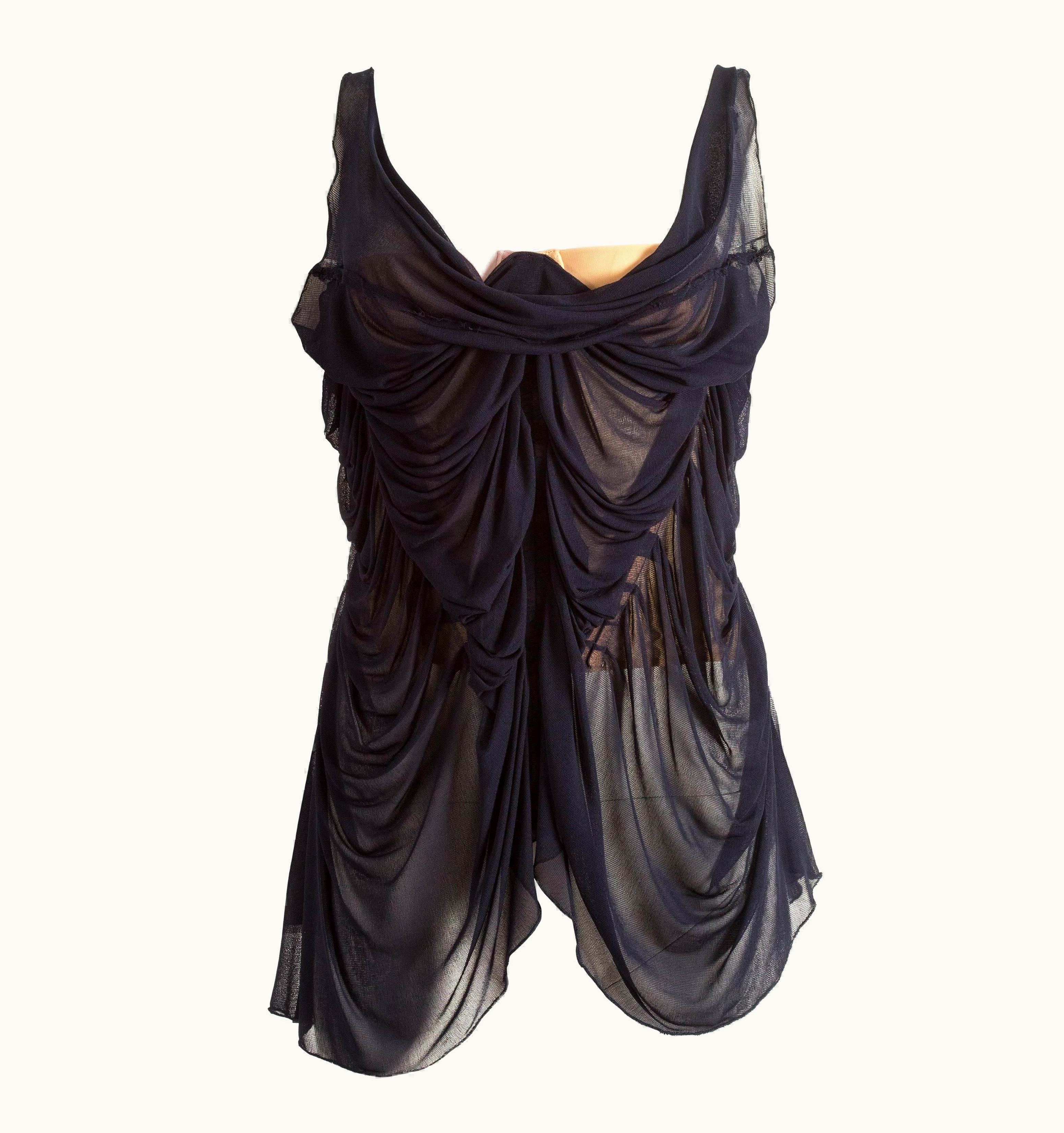 Jean-Paul Gaultier Jean Paul Gaultier Spring-Summer 2004 Ruched Chiffon Corset