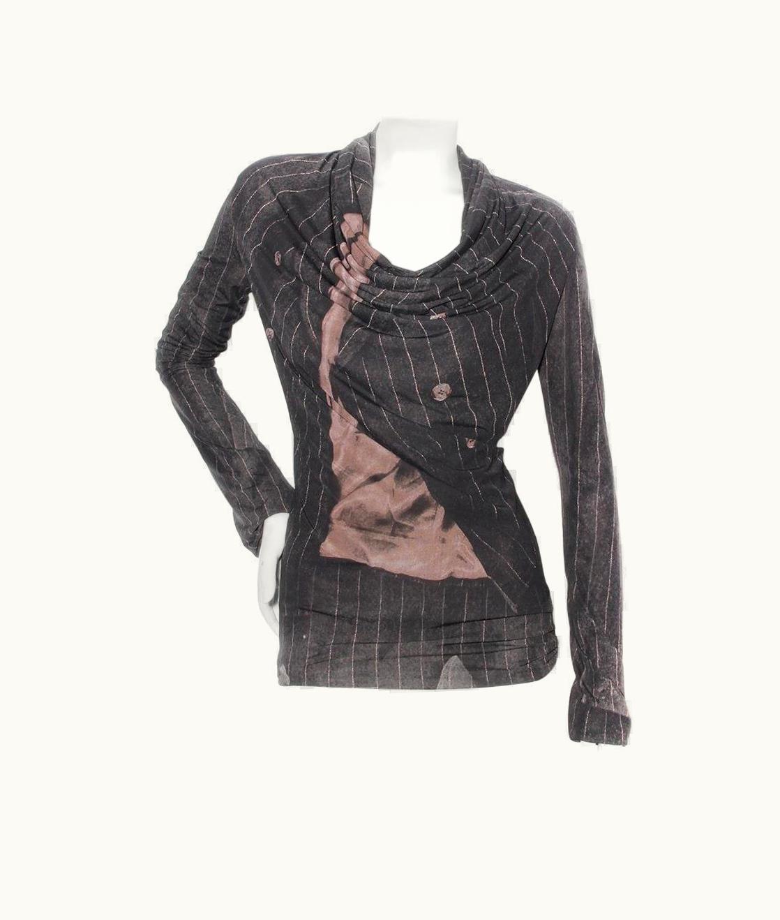 Jean-Paul Gaultier Jean Paul Gaultier Striped Print Blouse AW 2004