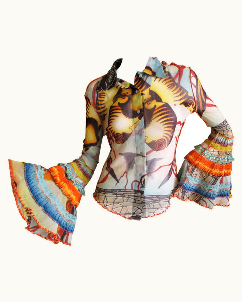 Jean-Paul Gaultier Jean Paul Gaultier Spring 2005 Festive Bell Sleeve Top