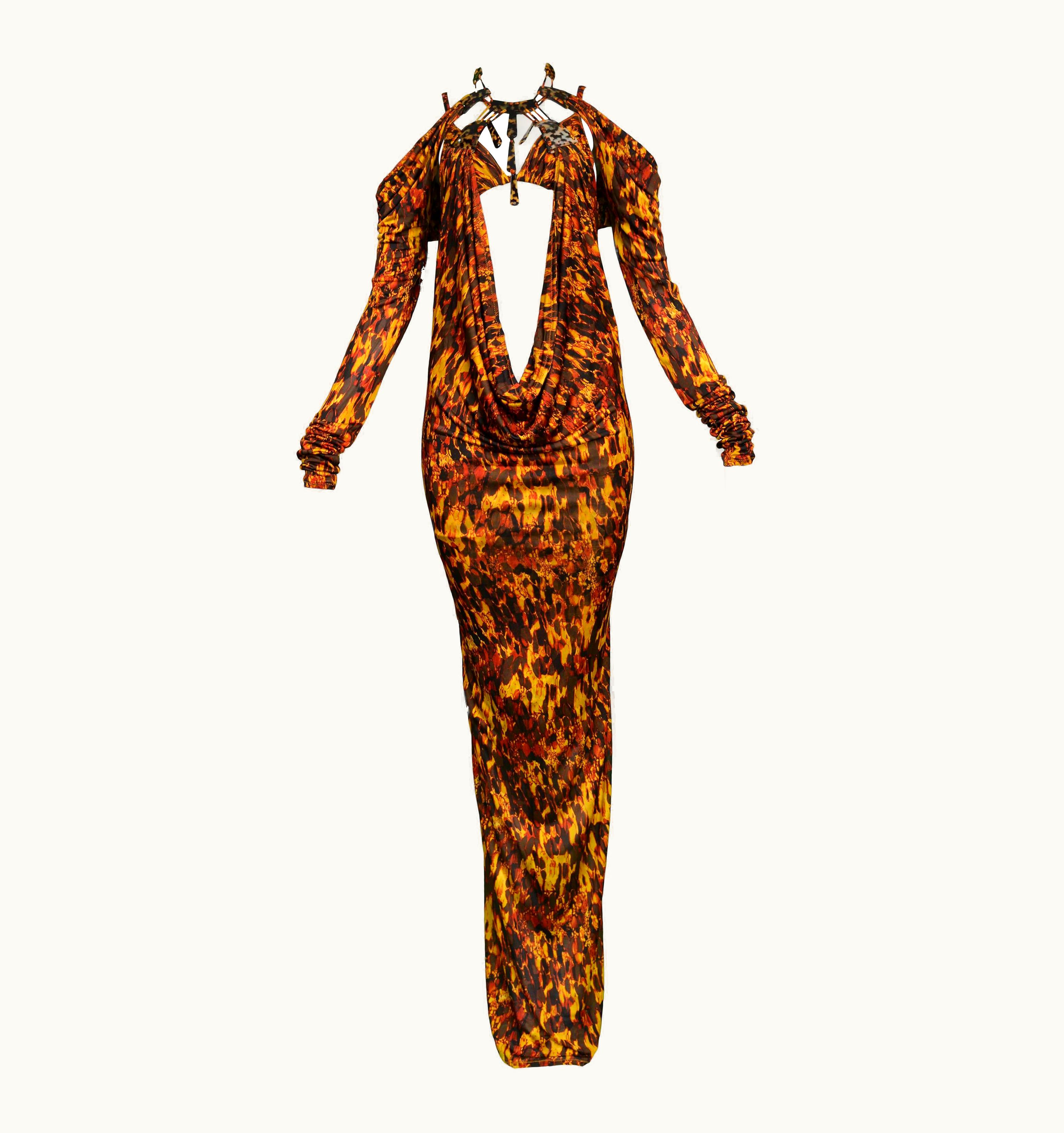 Jean-Paul Gaultier Vintage Jean Paul Gaultier Jersey Tortoise Print Evening Gown
