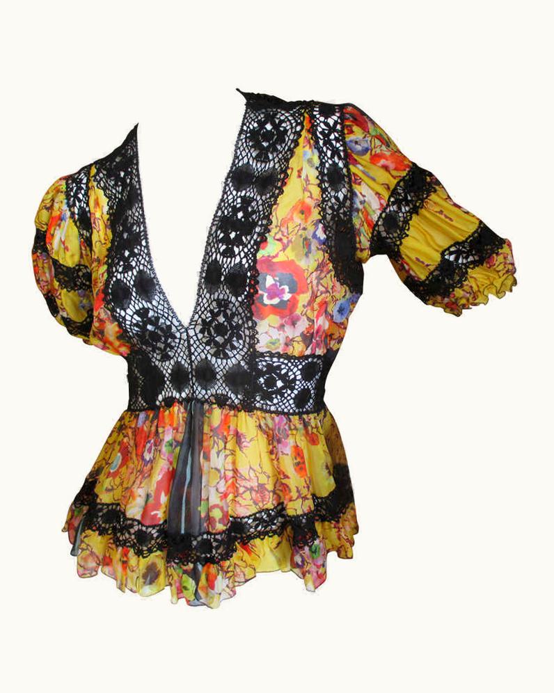 Jean-Paul Gaultier Jean Paul Gaultier Spring 2006 Lace Floral Top