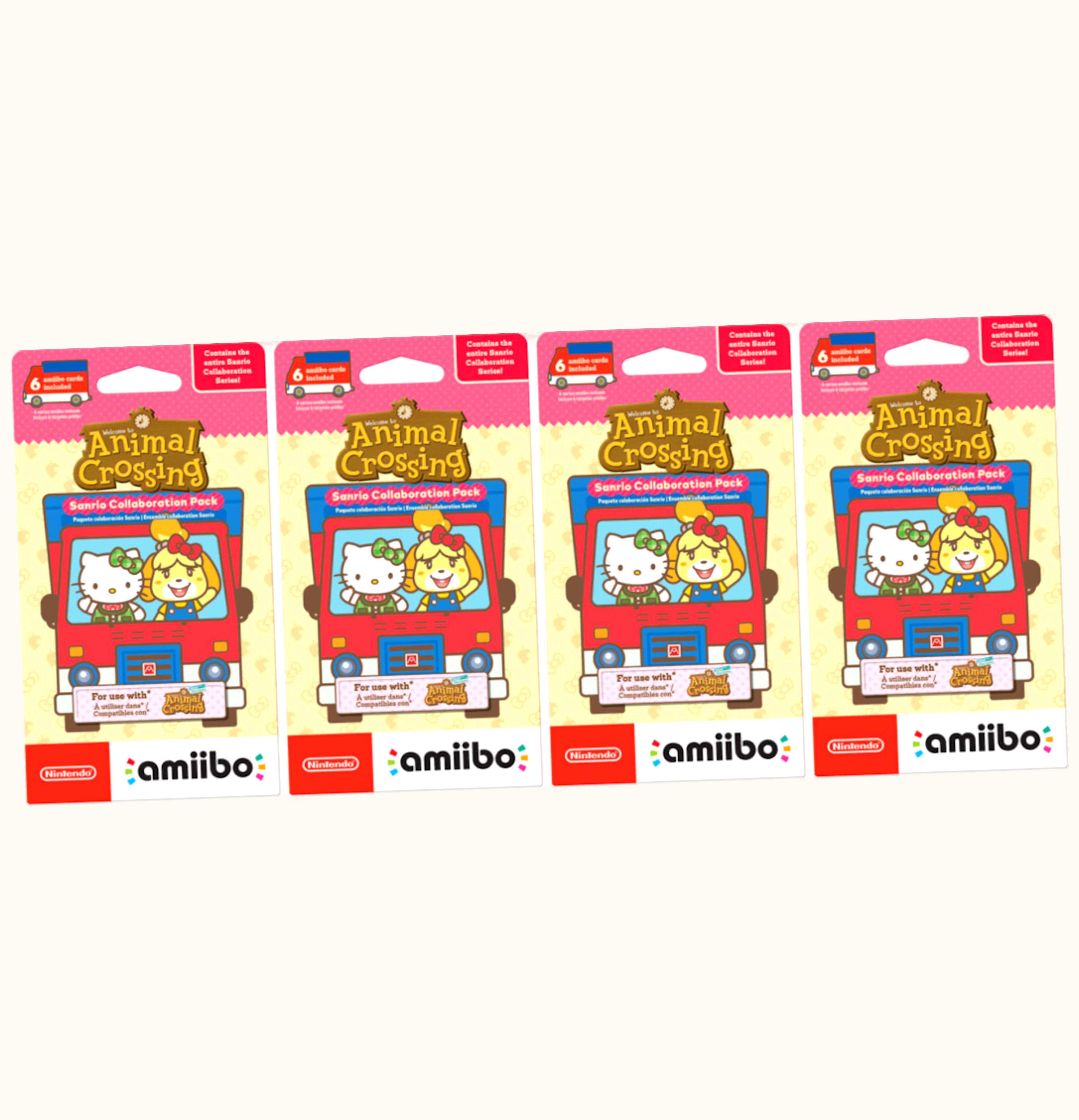 Animal Crossing 2021 Animal Crossing Sanrio Collaboration Amiibo Pack 4x Lot
