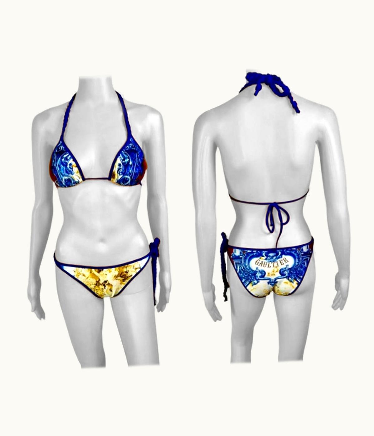 Jean-Paul Gaultier Jean Paul Gaultier Soleil S/S 2008 Vintage Logo Bikini Swimwear Swimsuit