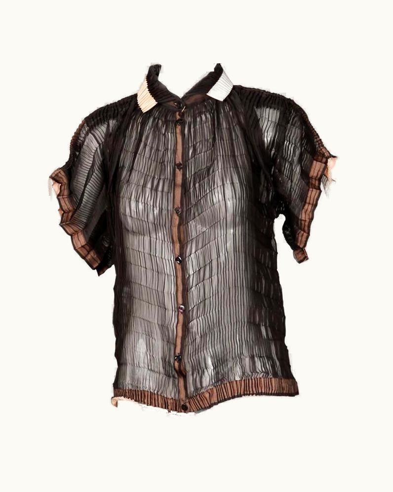 Jean-Paul Gaultier Jean Paul Gaultier Pleated Silk Blouse Top Or Shirt