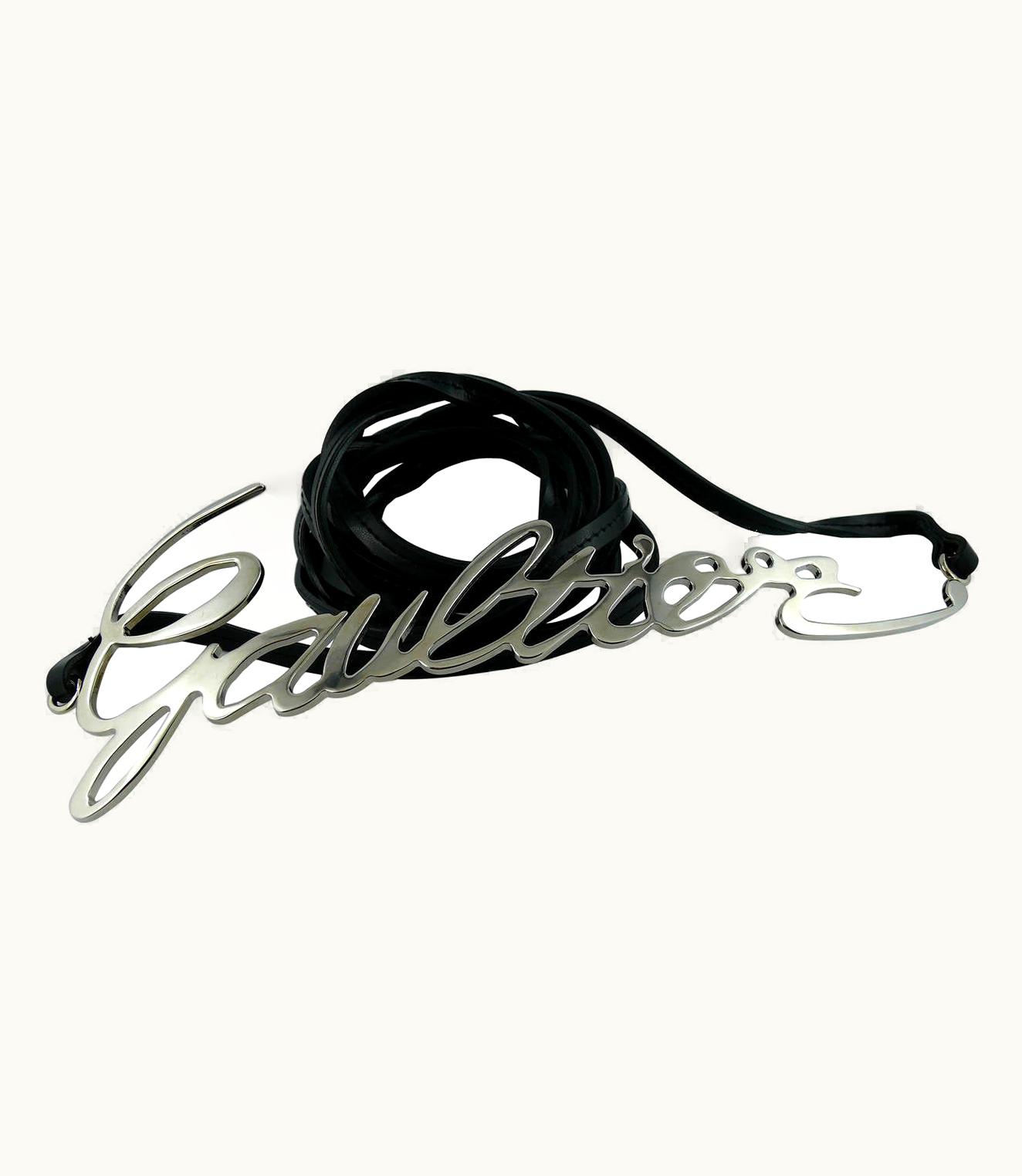 Jean-Paul Gaultier Jean Paul Gaultier Runway Cursive Logo Metal Chrome Belt Rtw 2013