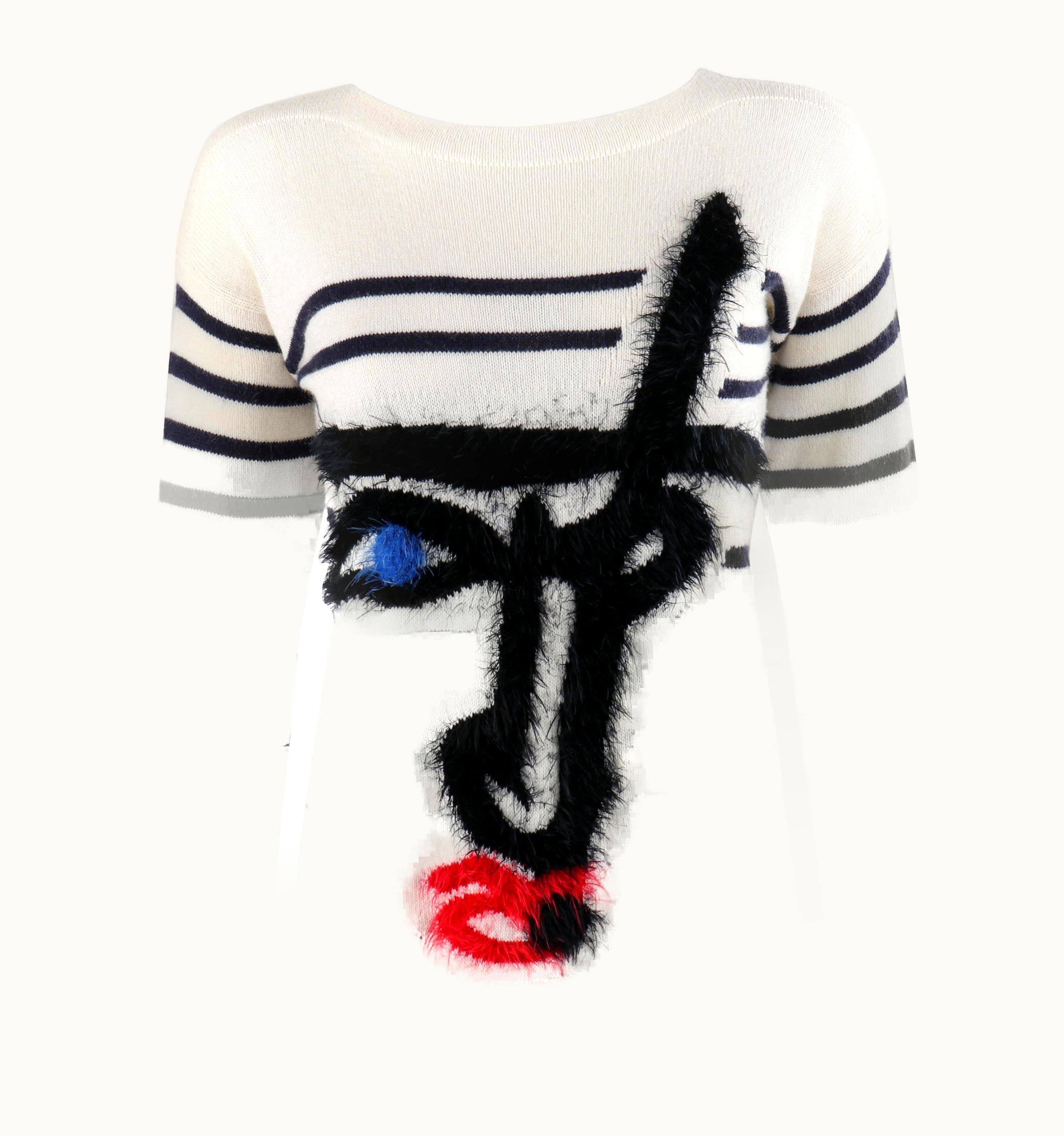 Jean-Paul Gaultier Jean Paul Gaultier Lindex 2014 Ltd. Ed. Stripe Picasso Face Pattern Sweater