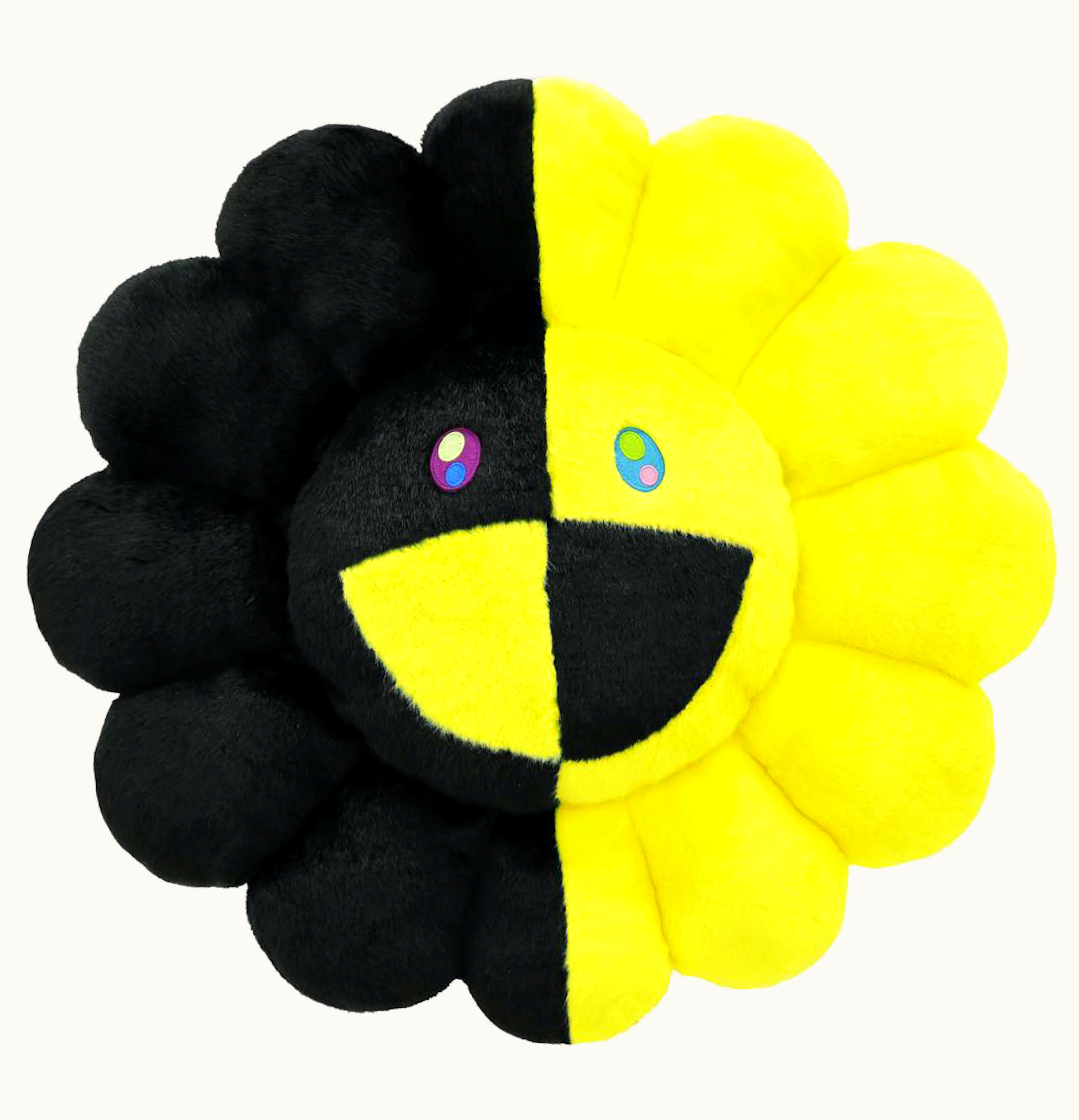 Takashi Murakami Takashi Murakami x HIKARU Collaboration Flower Plush 1M Black Yellow