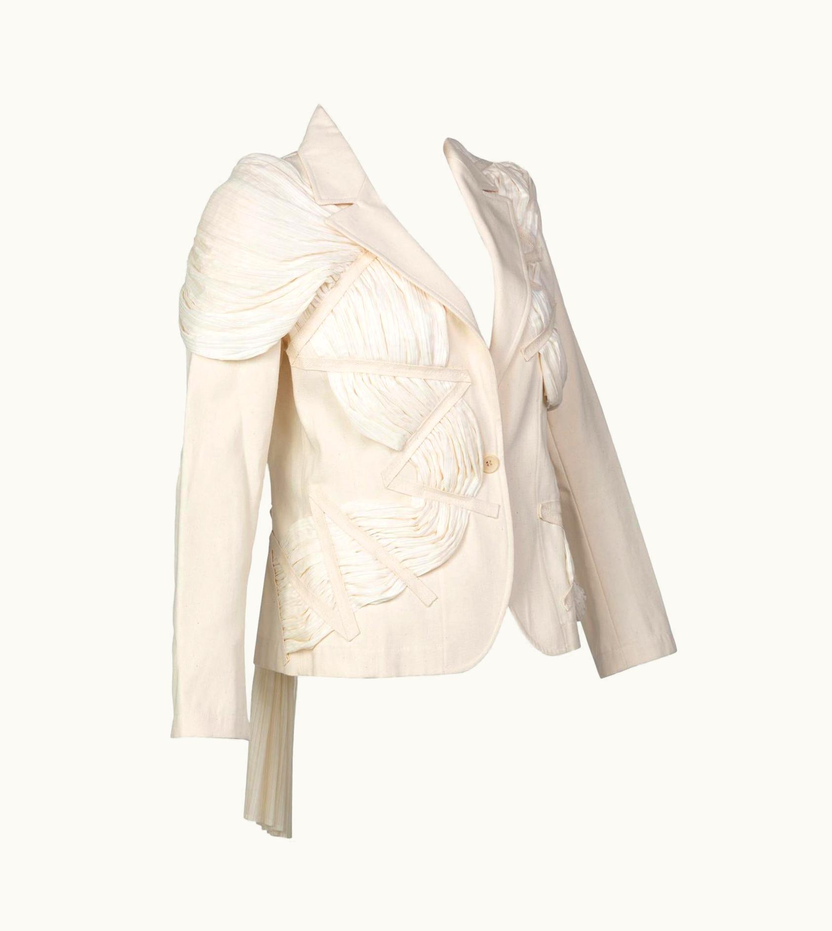 Issey Miyake Issey Miyake 1999 Cream Cotton Canvas Jacket Museum Piece