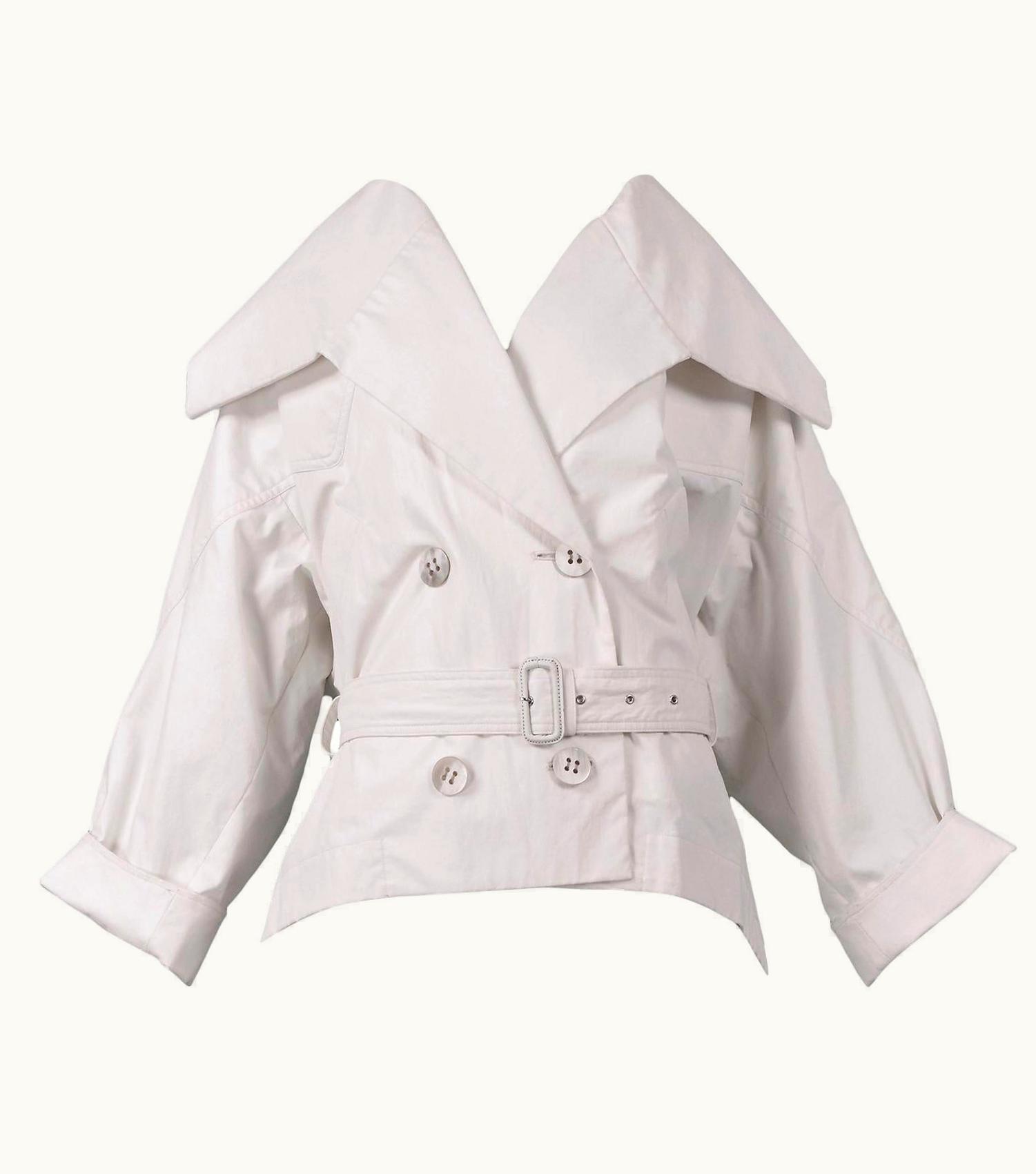 Issey Miyake Vintage Issey Miyake Cream Trench Coat 1980s