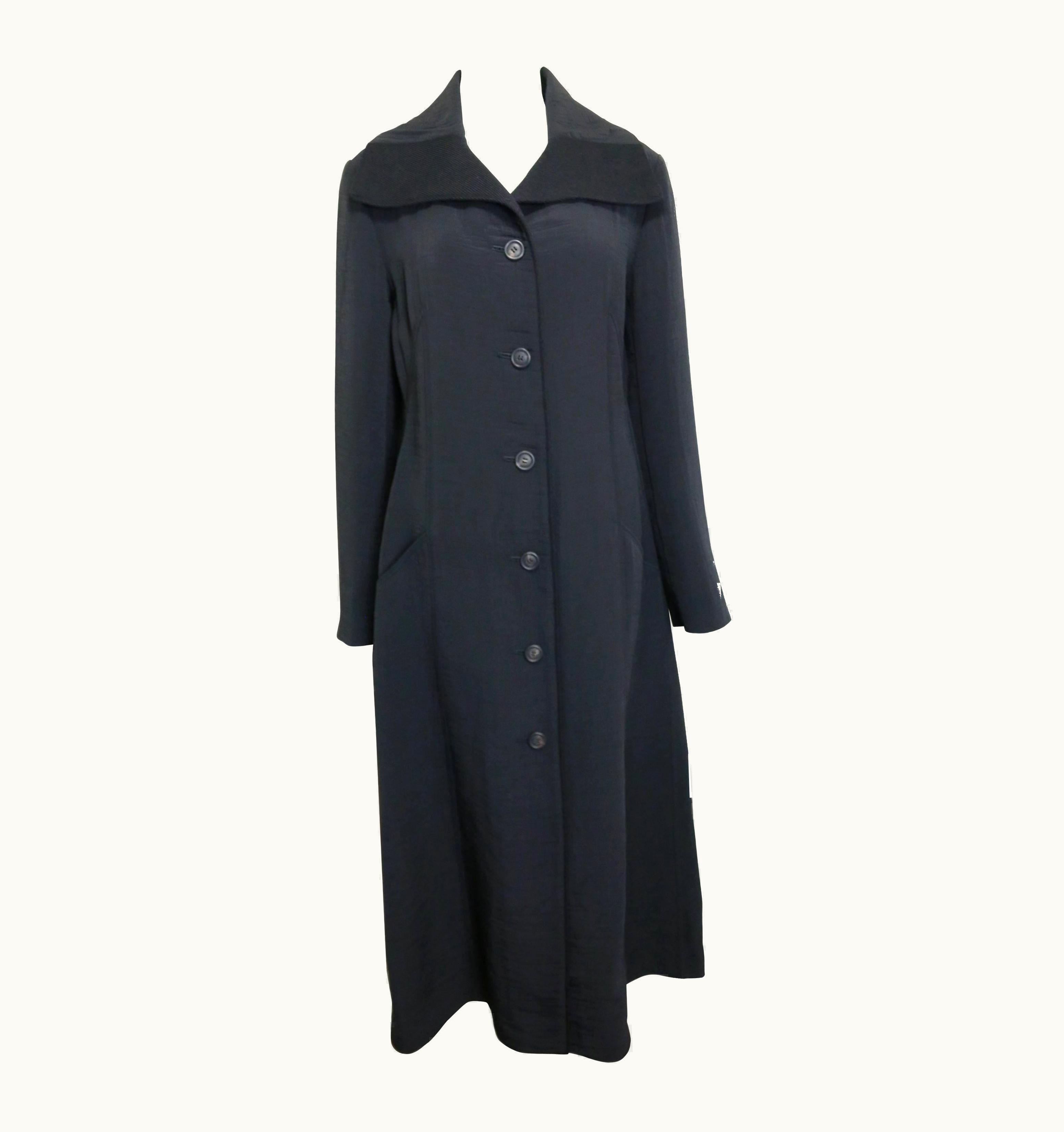 Issey Miyake Vintage 90s Issey Miyake Black Maxi Coat