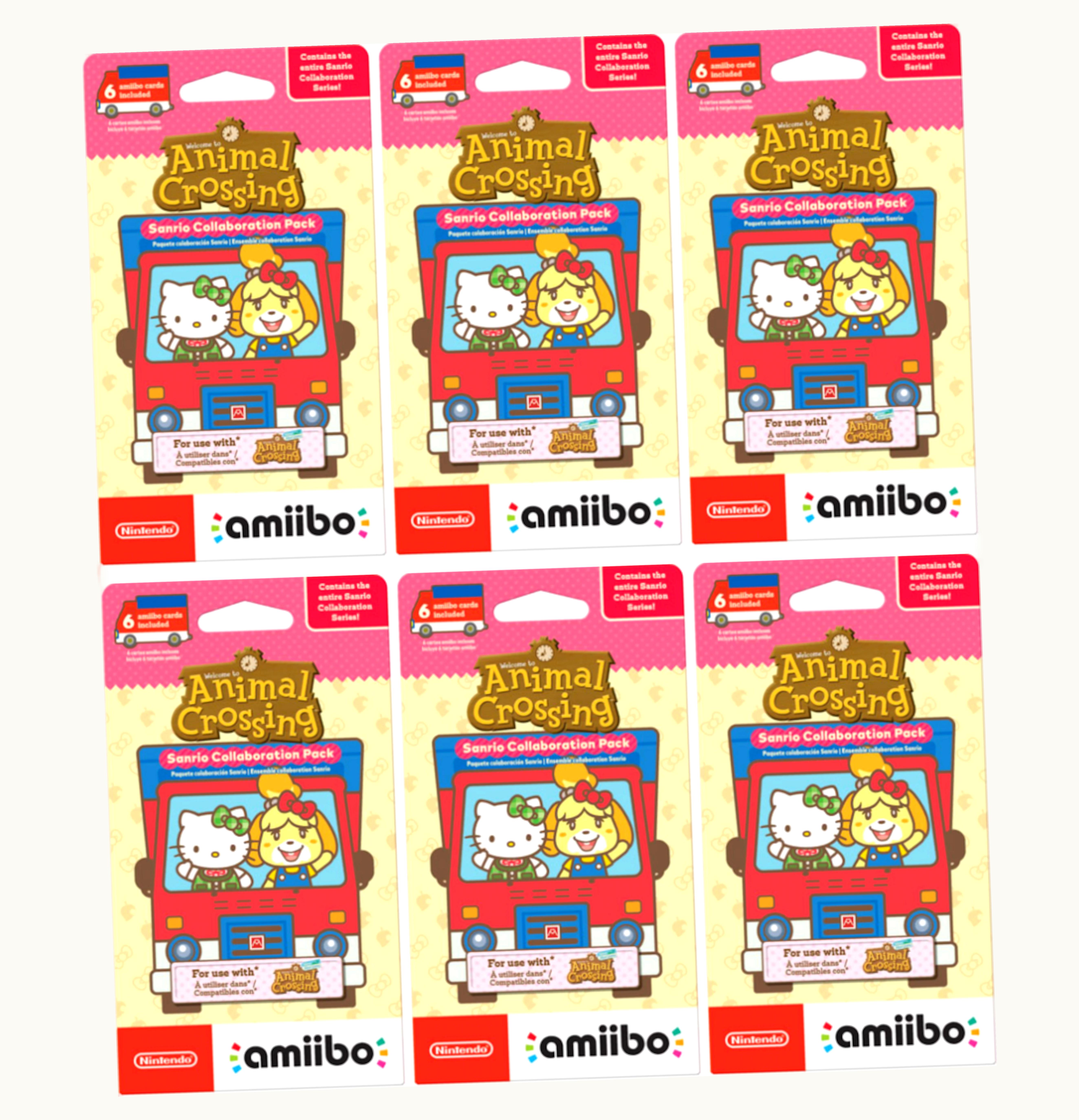 Animal Crossing 2021 Animal Crossing Sanrio Collaboration Amiibo Pack 6x Lot