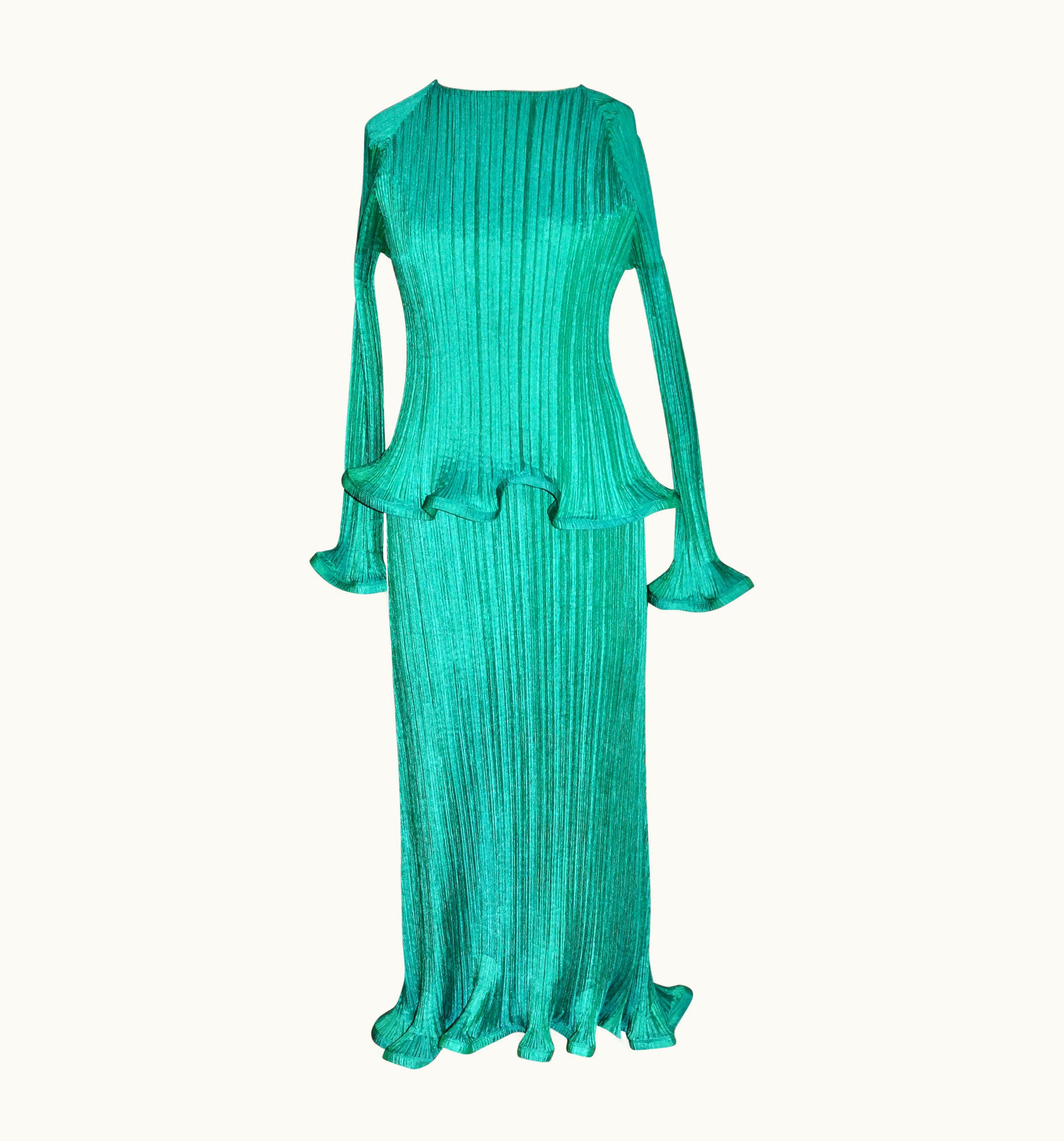 Issey Miyake Issey Miyake 1990' Pleated Sculptural Dress And Overtop