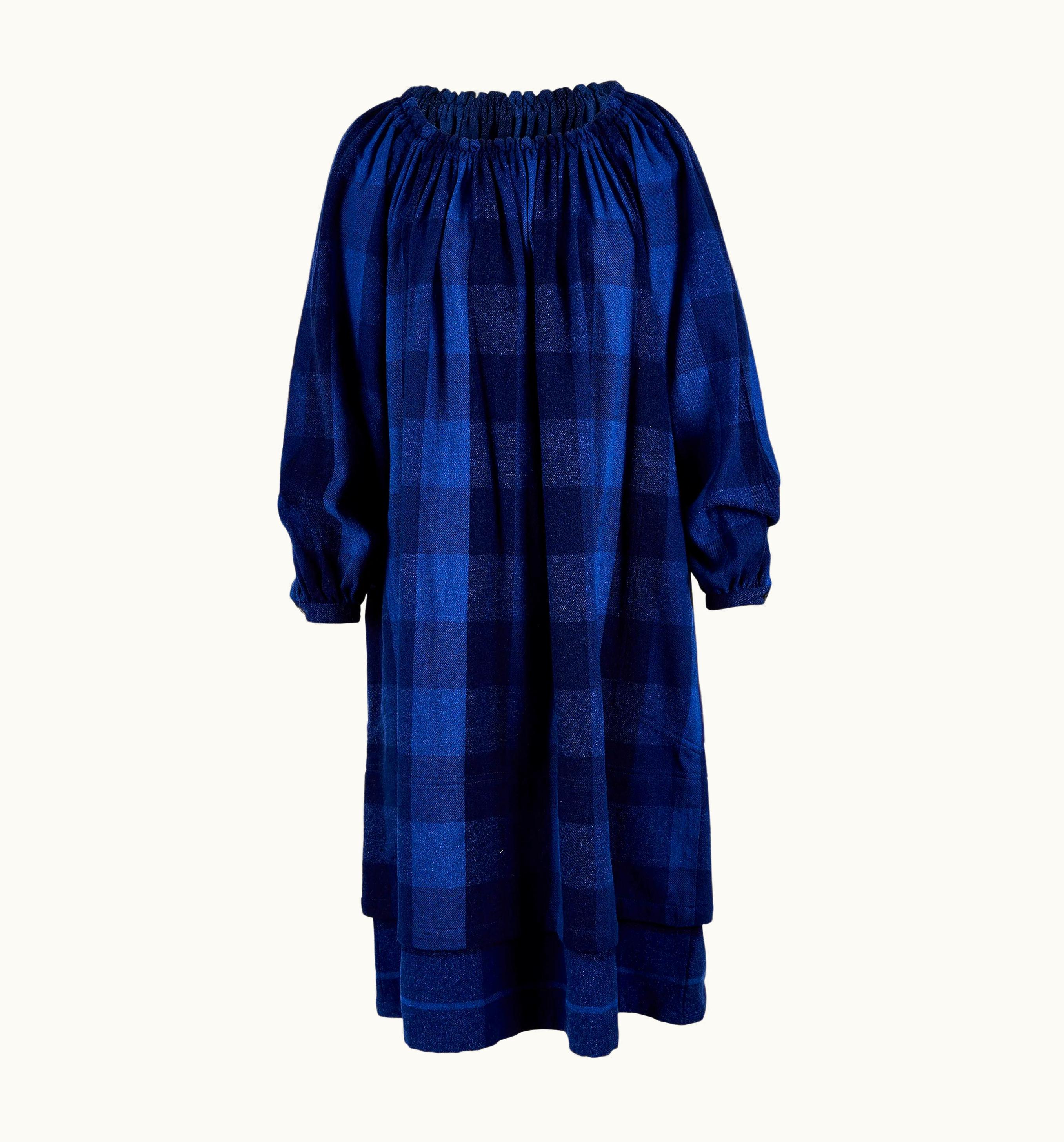 Issey Miyake 1990' Issey Miyake 'Sport' Tartan Print Blue Dress