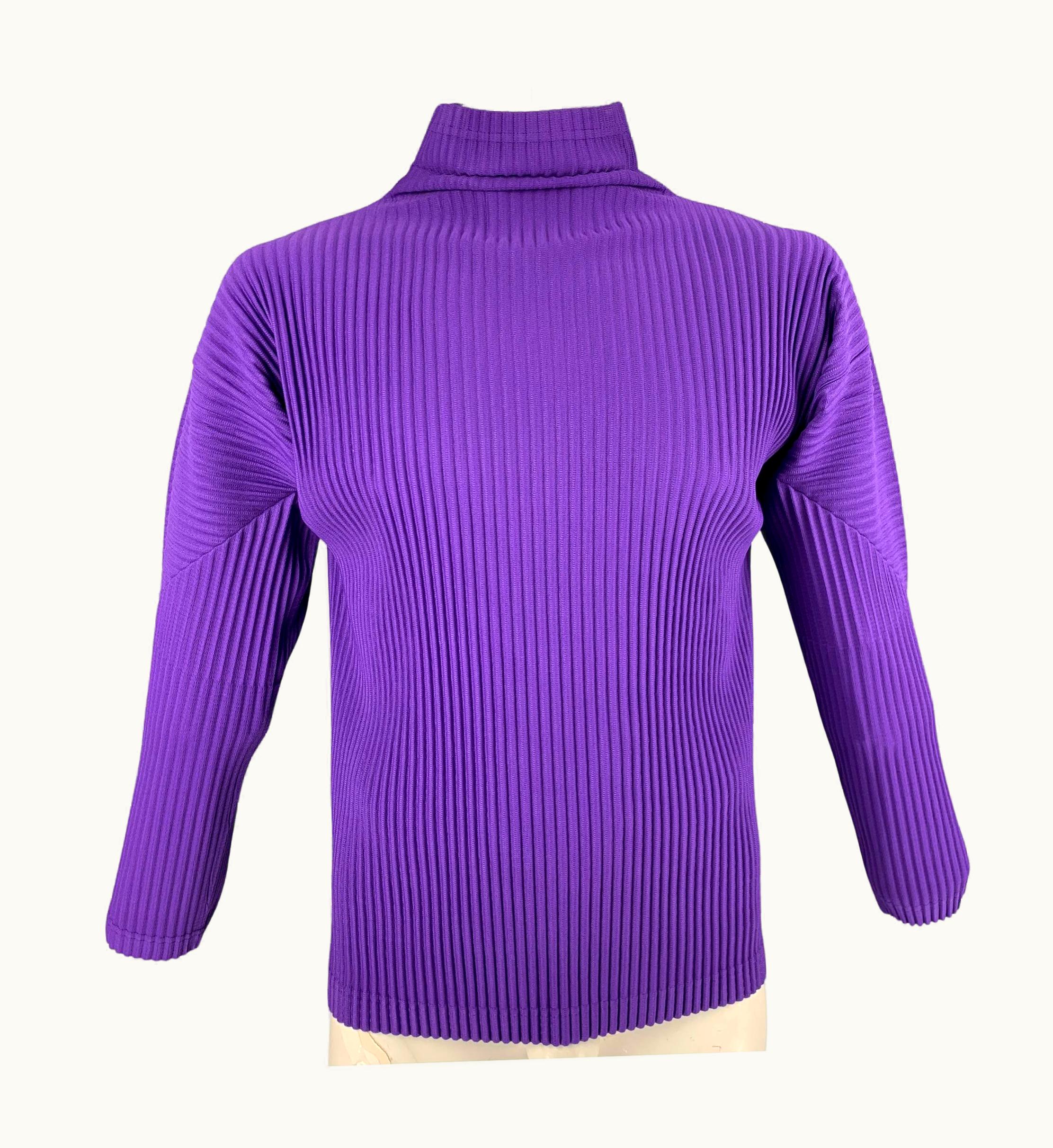 Issey Miyake Issey Miyake Homme Plisse Purple Ribbed Pullover