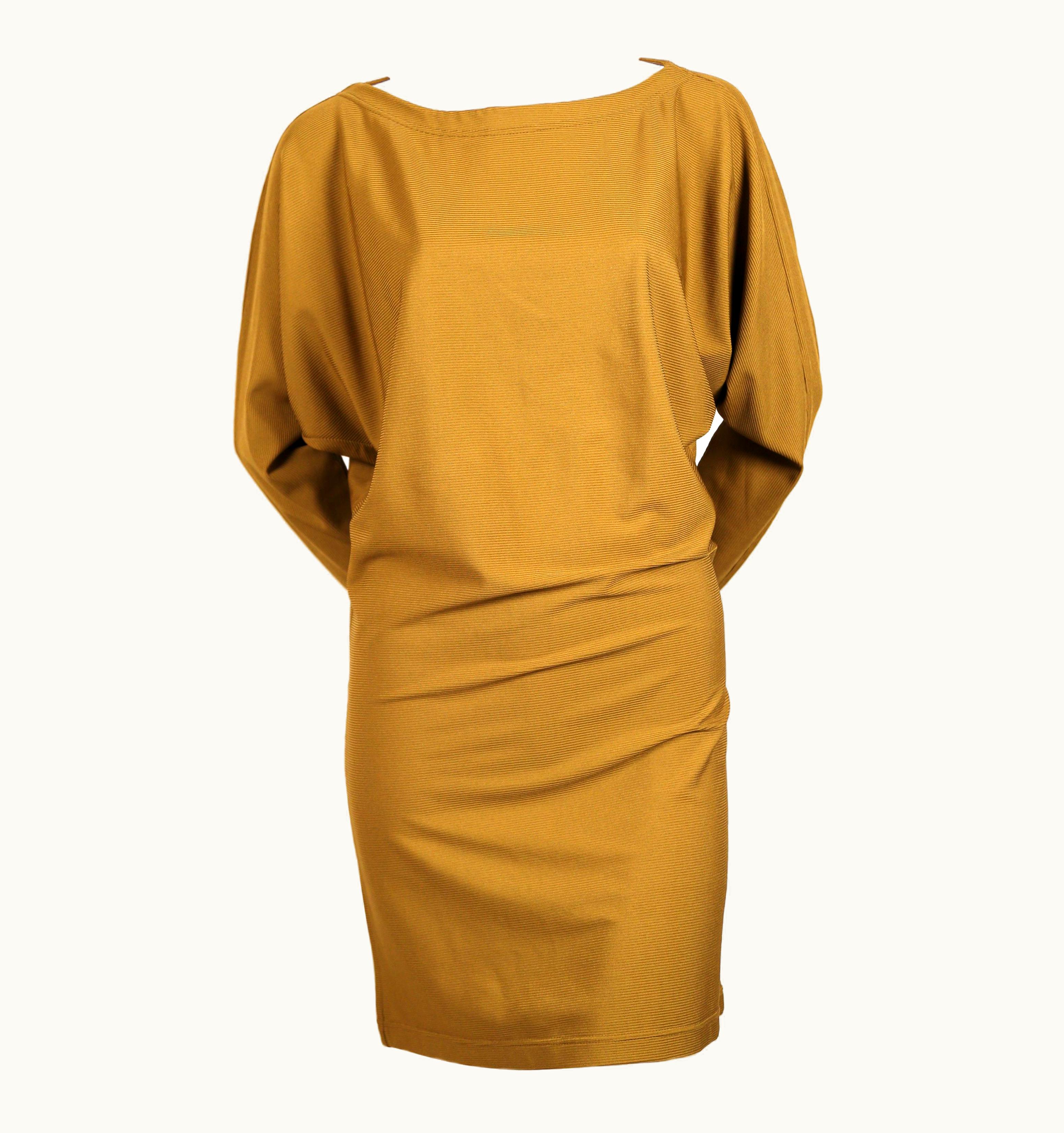 Issey Miyake 1980' Issey Miyake Ribbed Tunic Dress With Dolman Sleeves