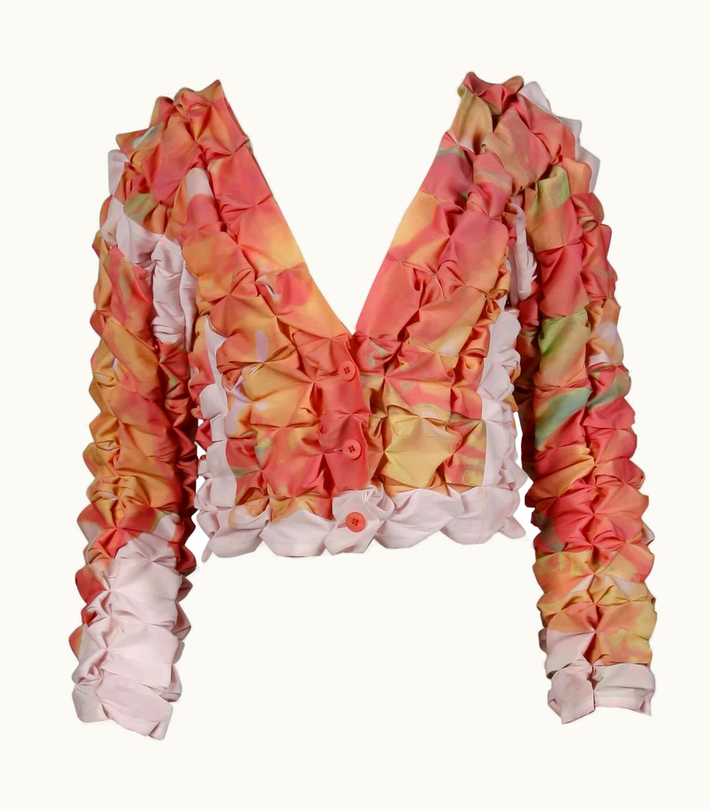 Issey Miyake Issey Miyake Vintage Multicolor Pleated 3-d Pucker Jacket Or Cardigan