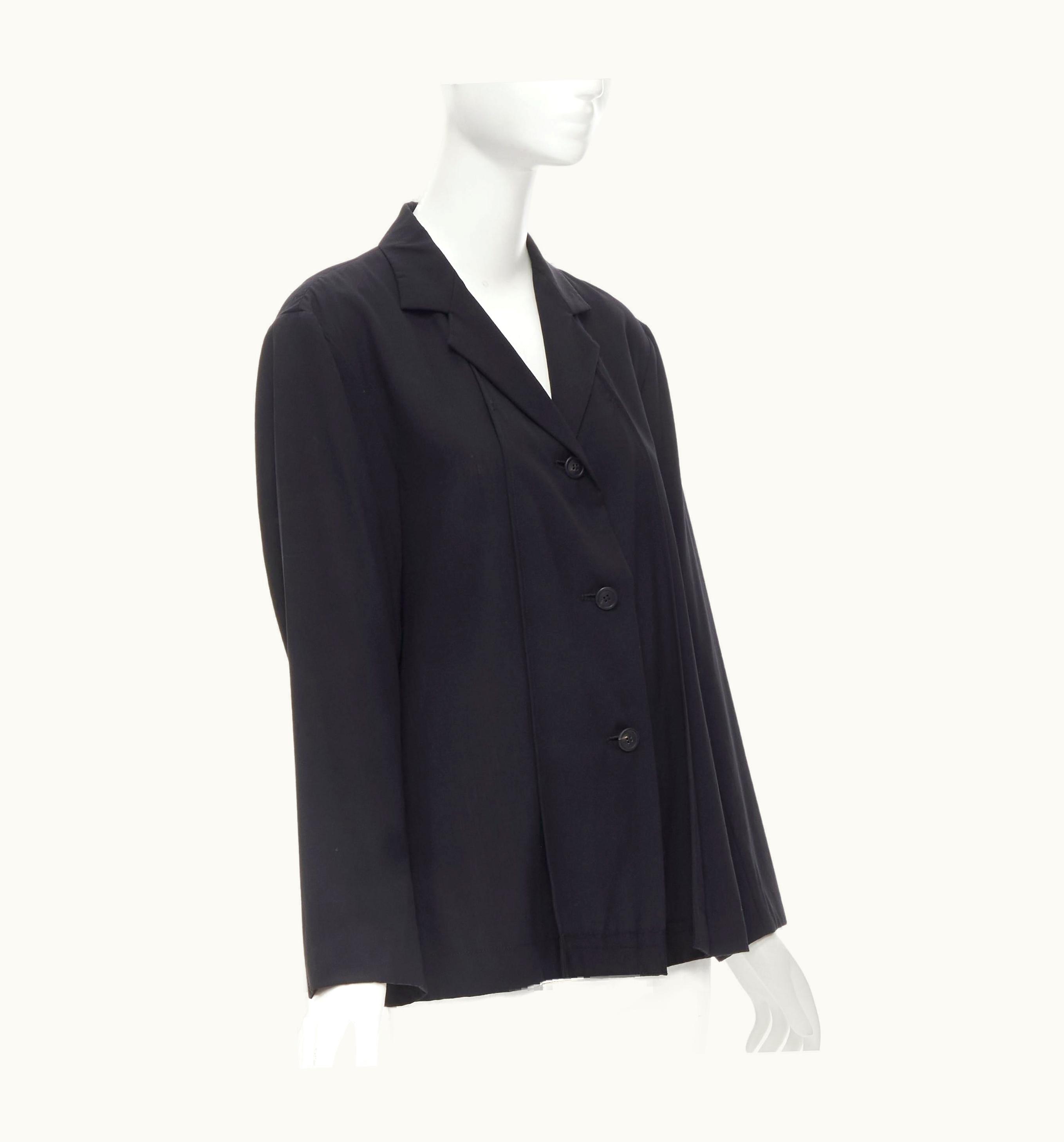 Issey Miyake Issey Miyake Lightweight Wool Nylon Flap Placket Relaxed Casual Blazer