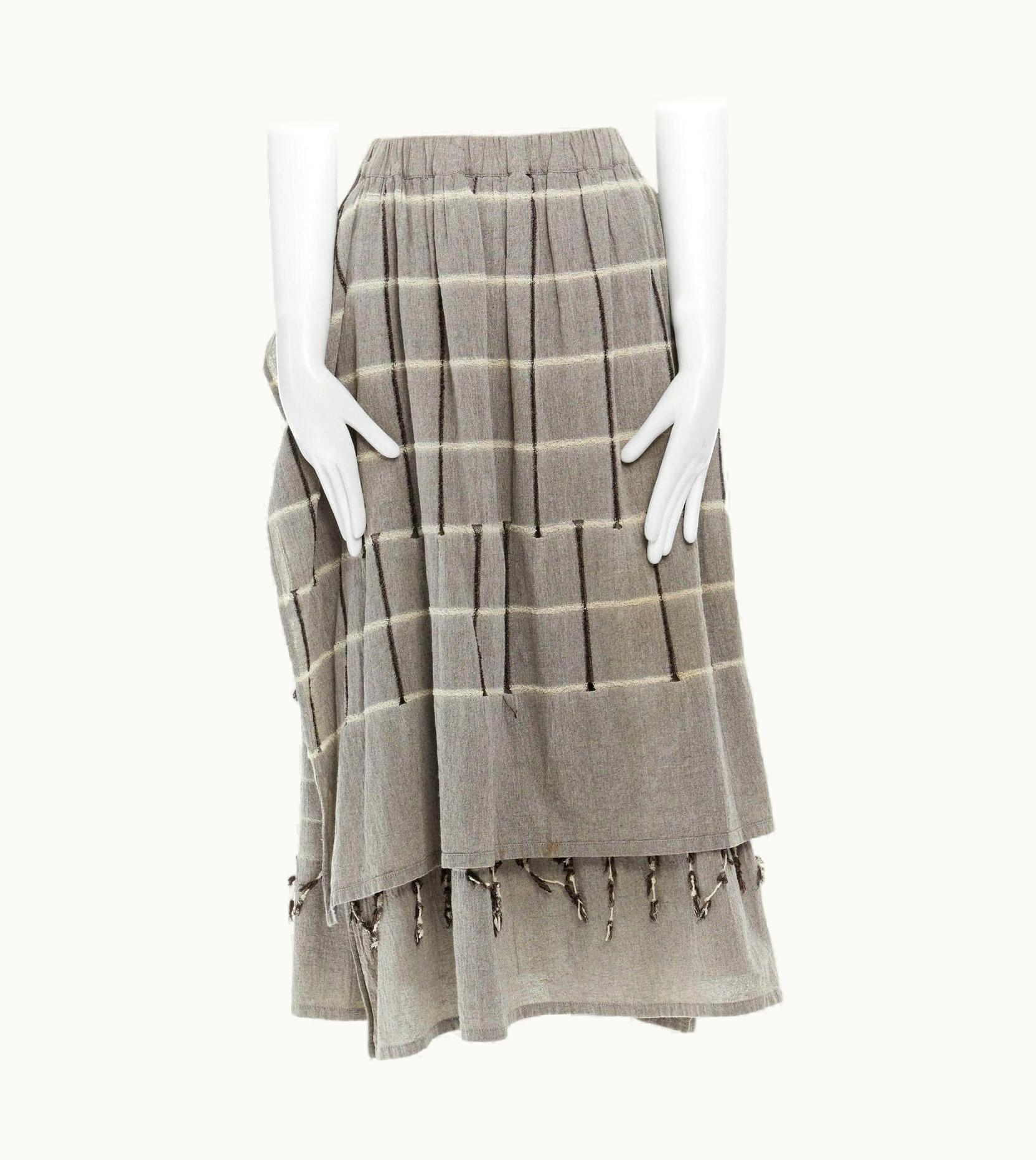 Issey Miyake Vintage Issey Miyake 1980 Striped Oversized Knitted Fringe Oversized Sweater