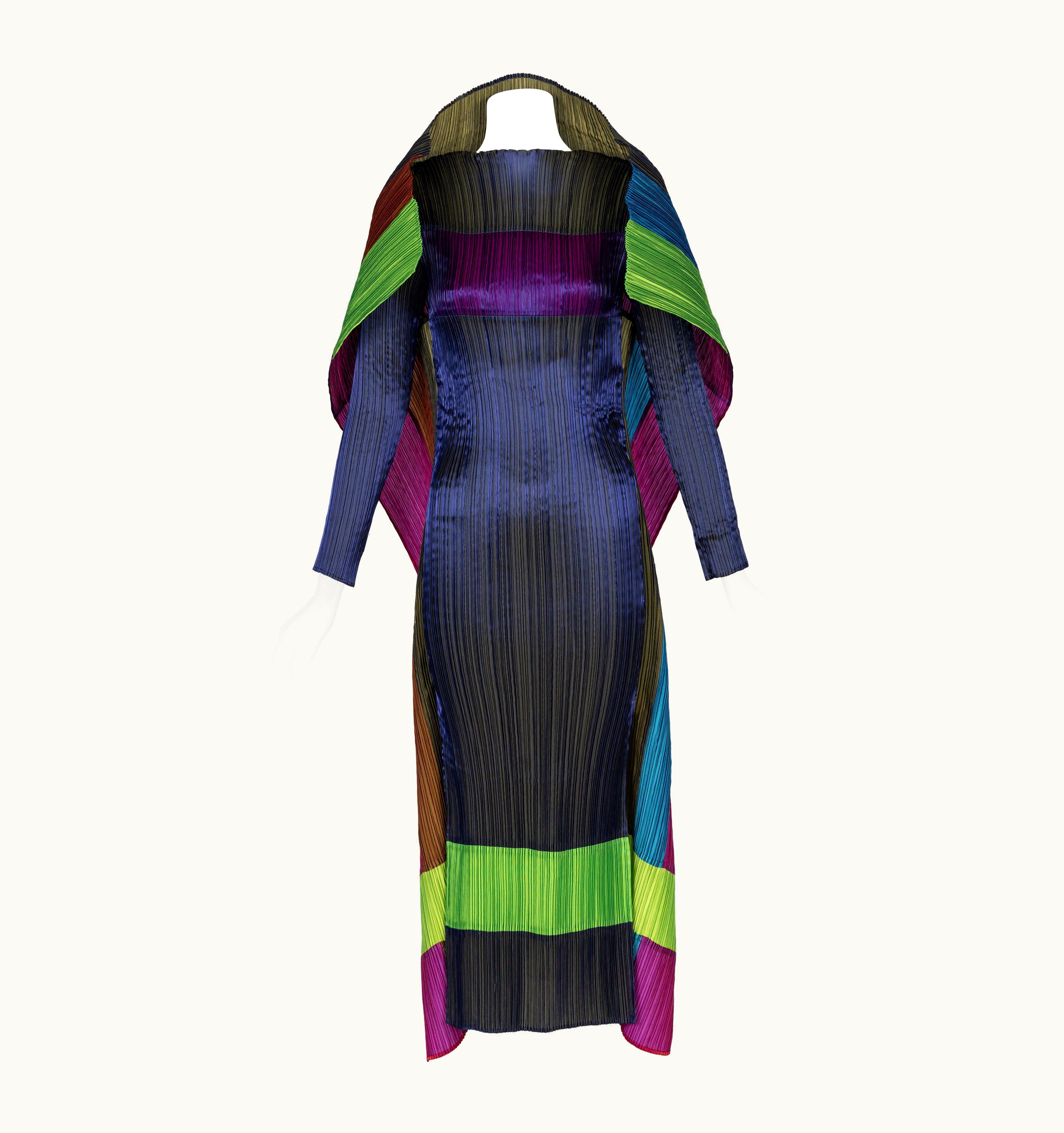 Issey Miyake Incredible Rare Issey Miyake Pleats Please Avant Garde Color Block Dress