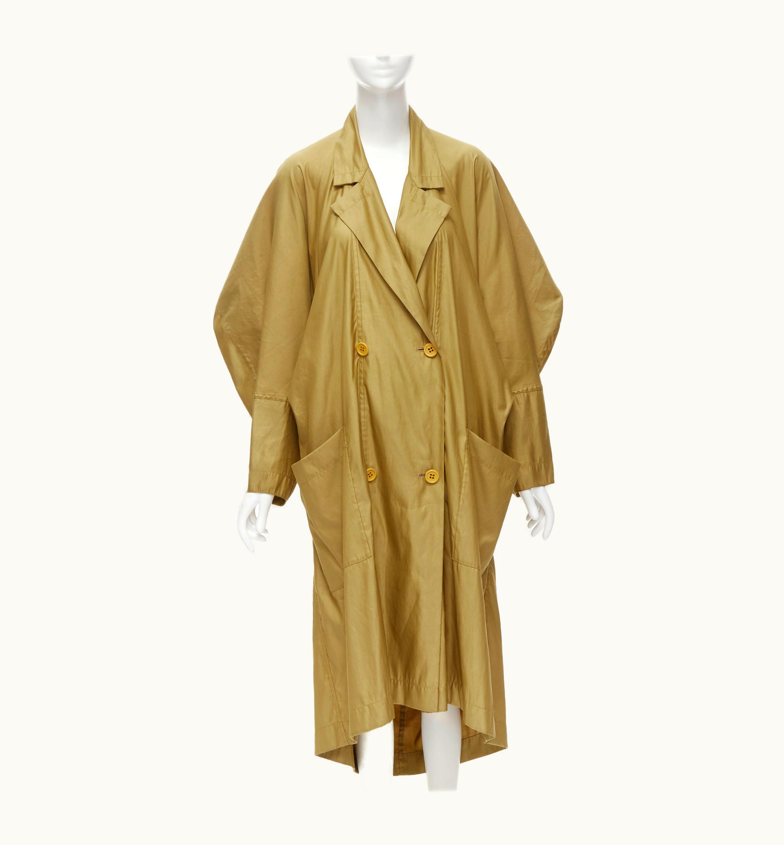 Issey Miyake Issey Miyake Vintage 1980s Gold Beige Parachute Draped Back Trench Coat