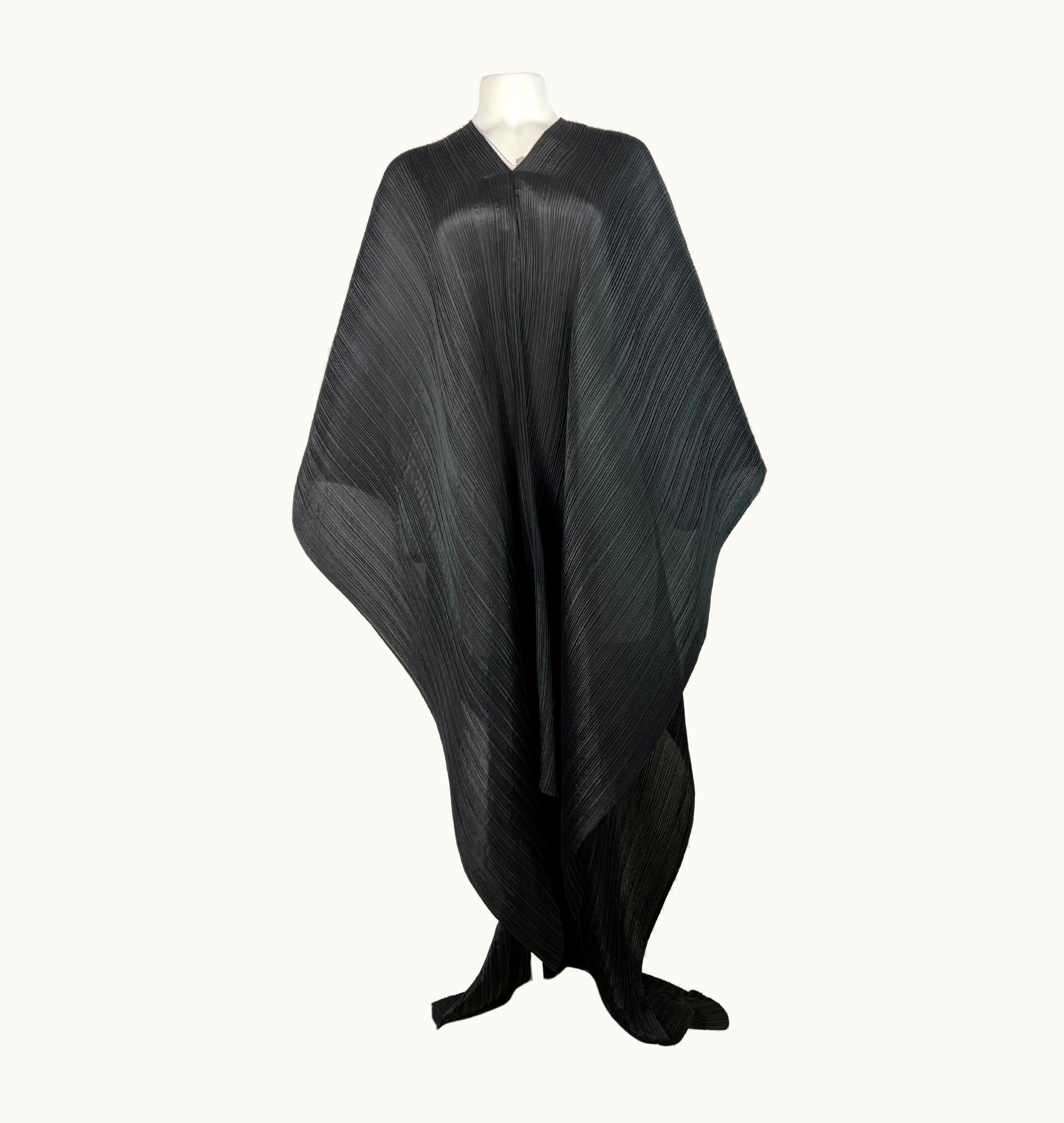 Issey Miyake Pleats Please By Issey Miyake Black Maxi Poncho Dress One Size