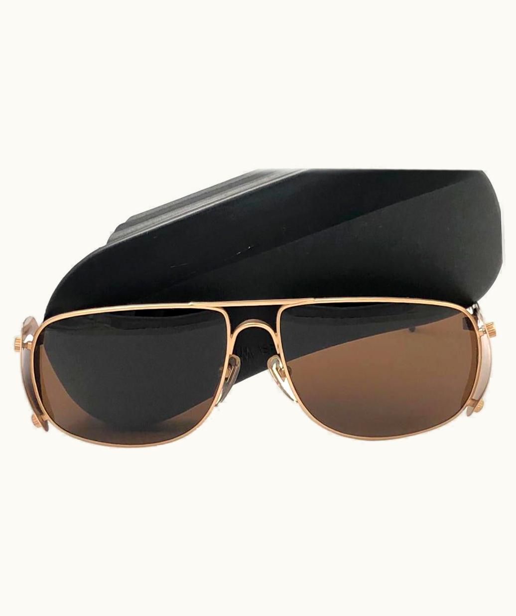 Issey Miyake Vintage Issey Miyake Im 102 Hinged Gold Matte 1985 Japan Sunglasses