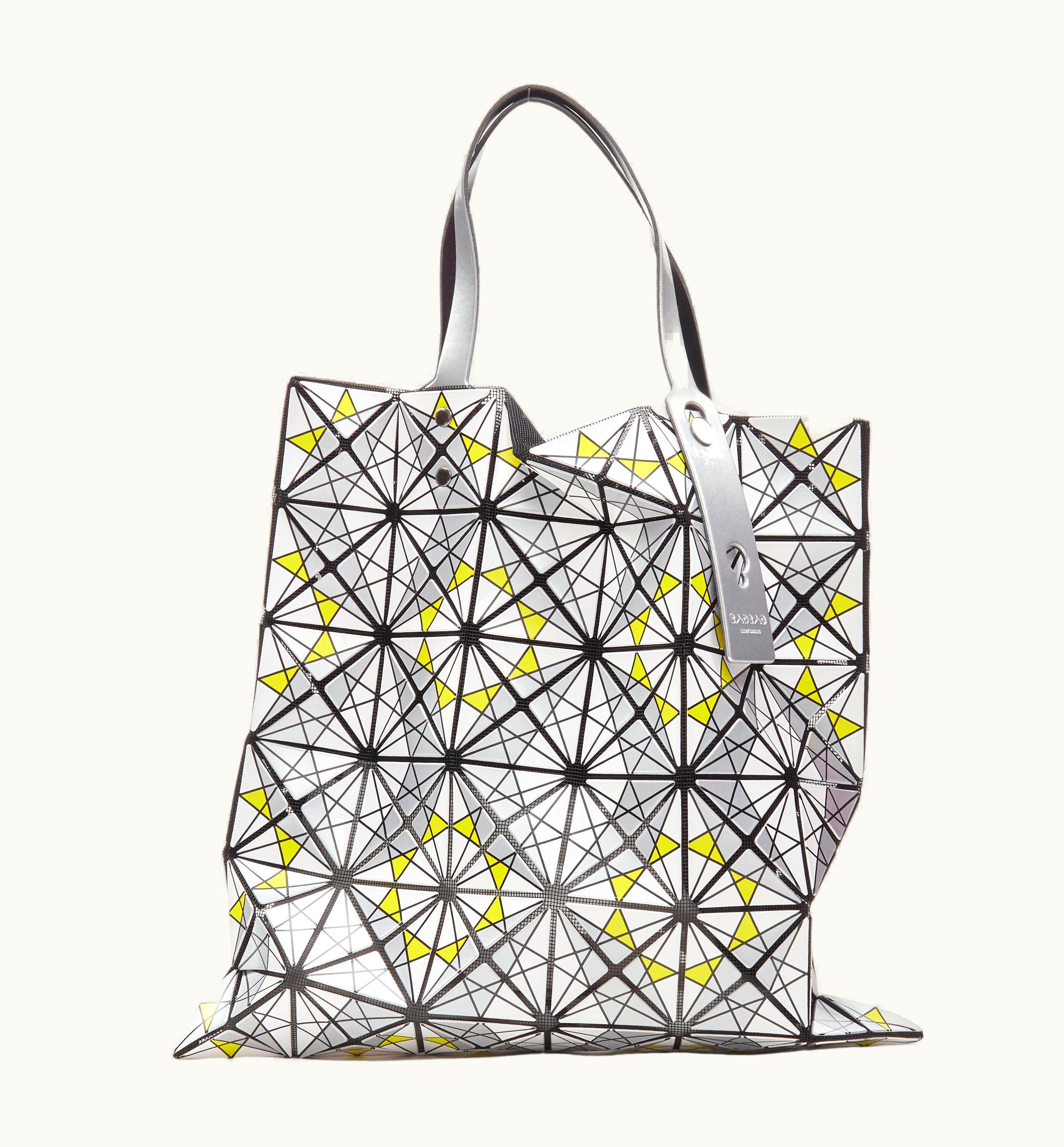 Issey Miyake Rare Issey Miyake Bao Prism Yellow White Silver Geometric Print Tote Bag