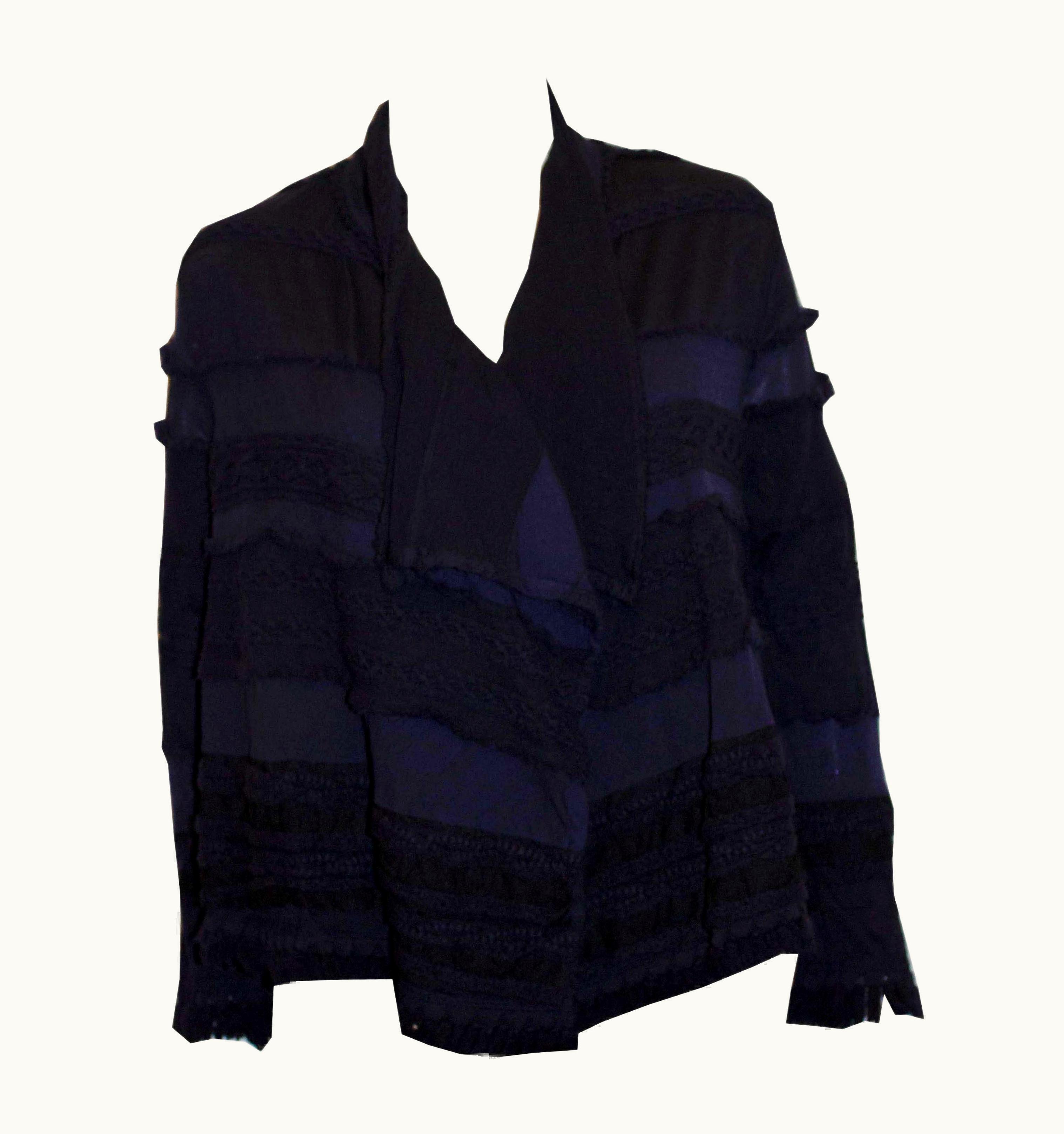 Issey Miyake Miyake Haat Wool Jacket With Fringing And Detail