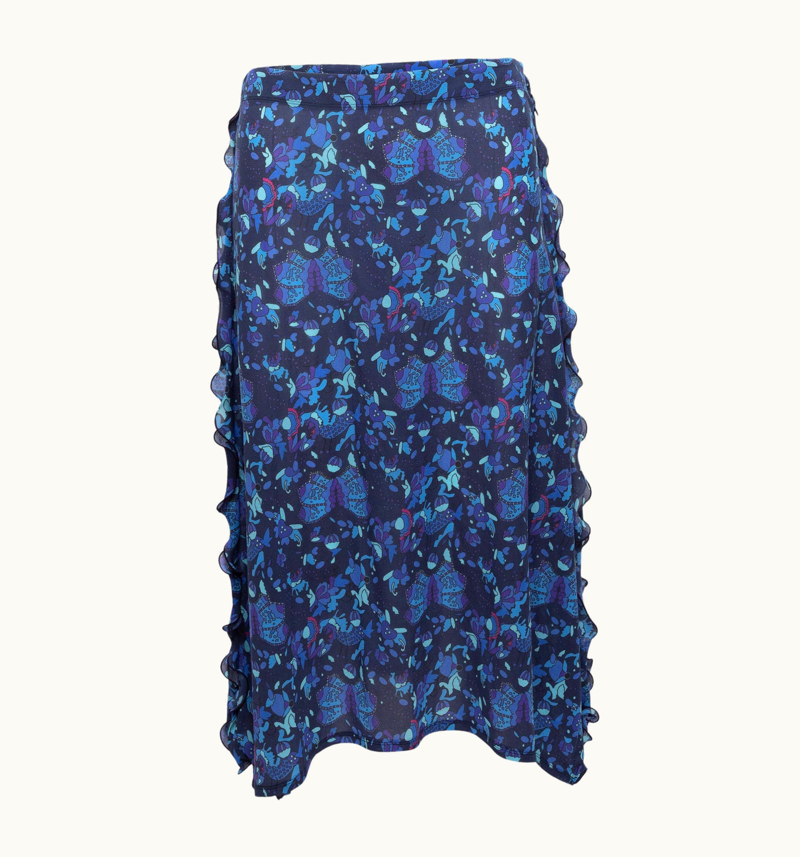 Issey Miyake Issey Miyake Fete Navy & Multicolor Abstract Print Skir