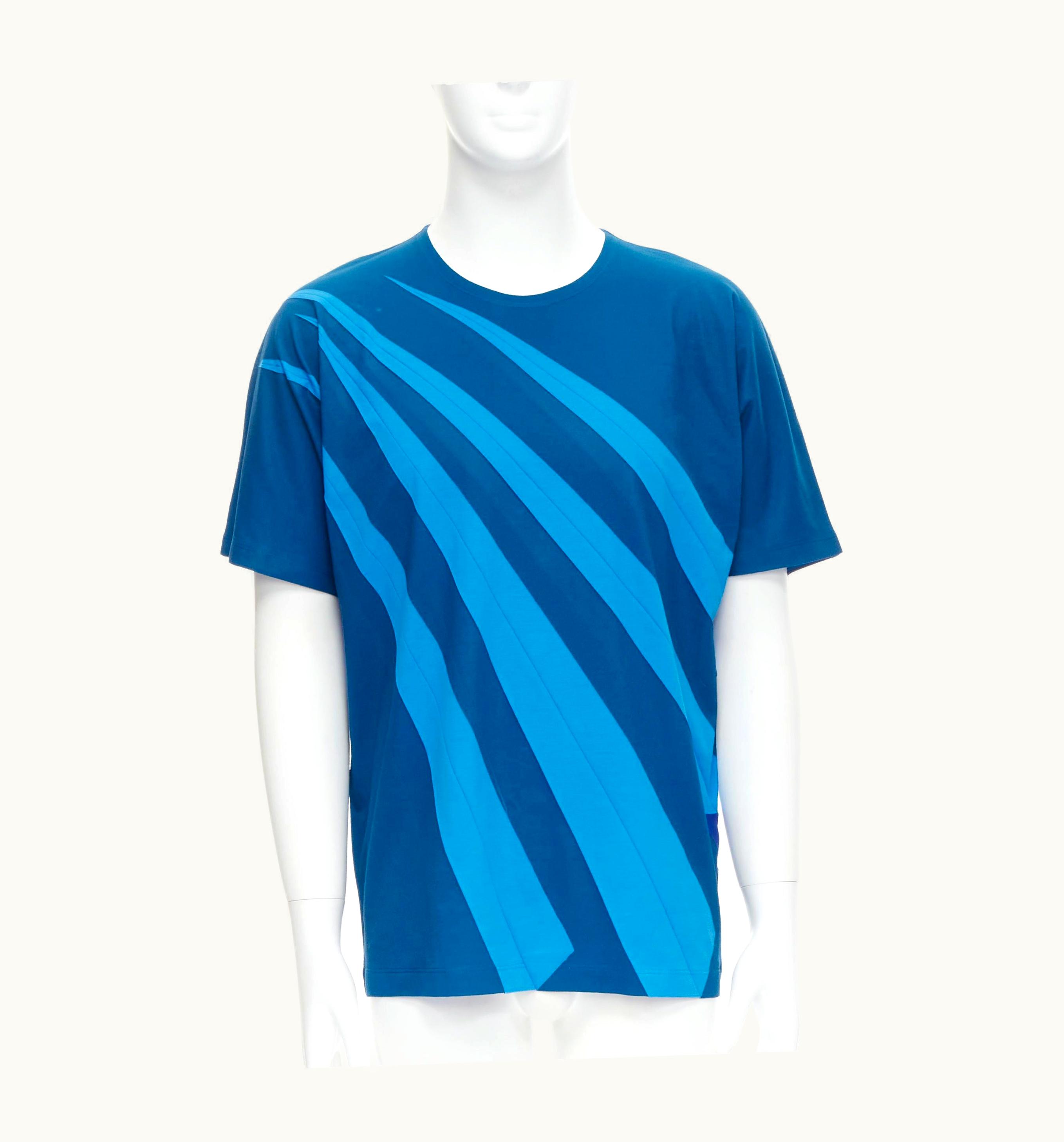Issey Miyake Issey Miyake Men Blue Bonded Pleat Graphic Print Tshirt