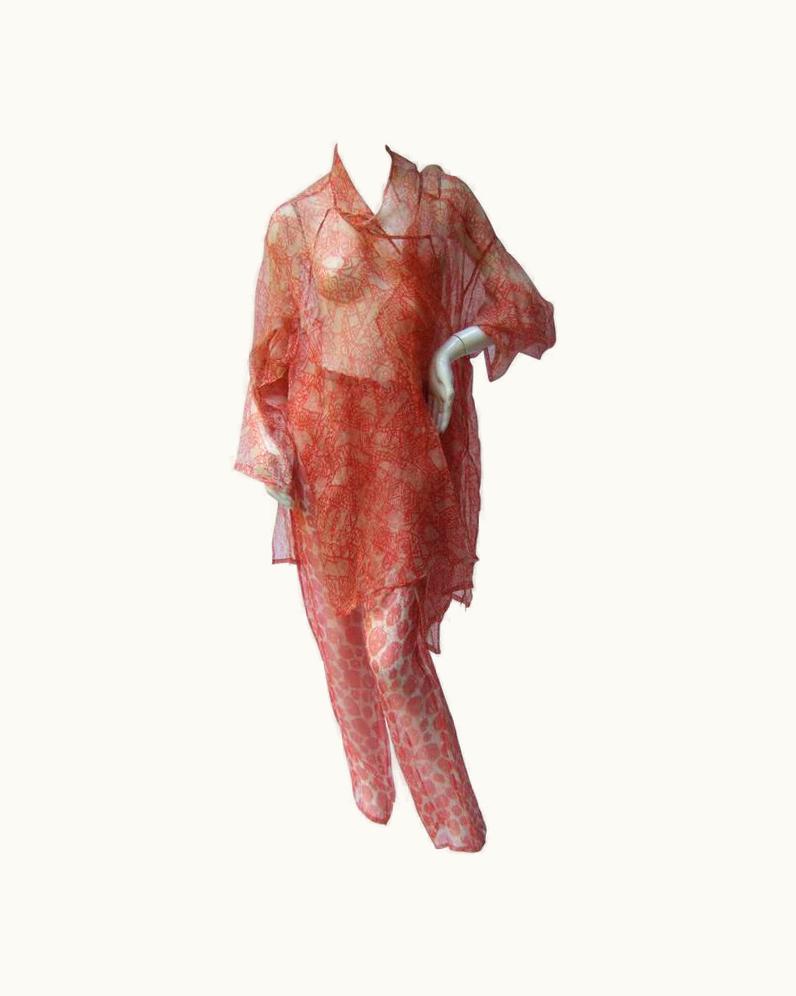 Issey Miyake Issey Miyake Avant Garde Sheer Organza Ensemble 1985