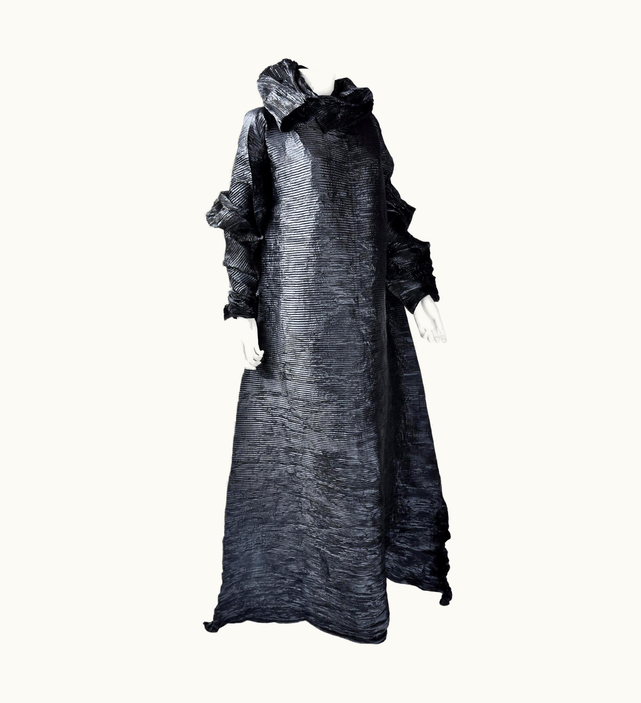 Issey Miyake Tidal Wave Long Dress By Issey Miyaké In Pleated Polyester Fall 1992