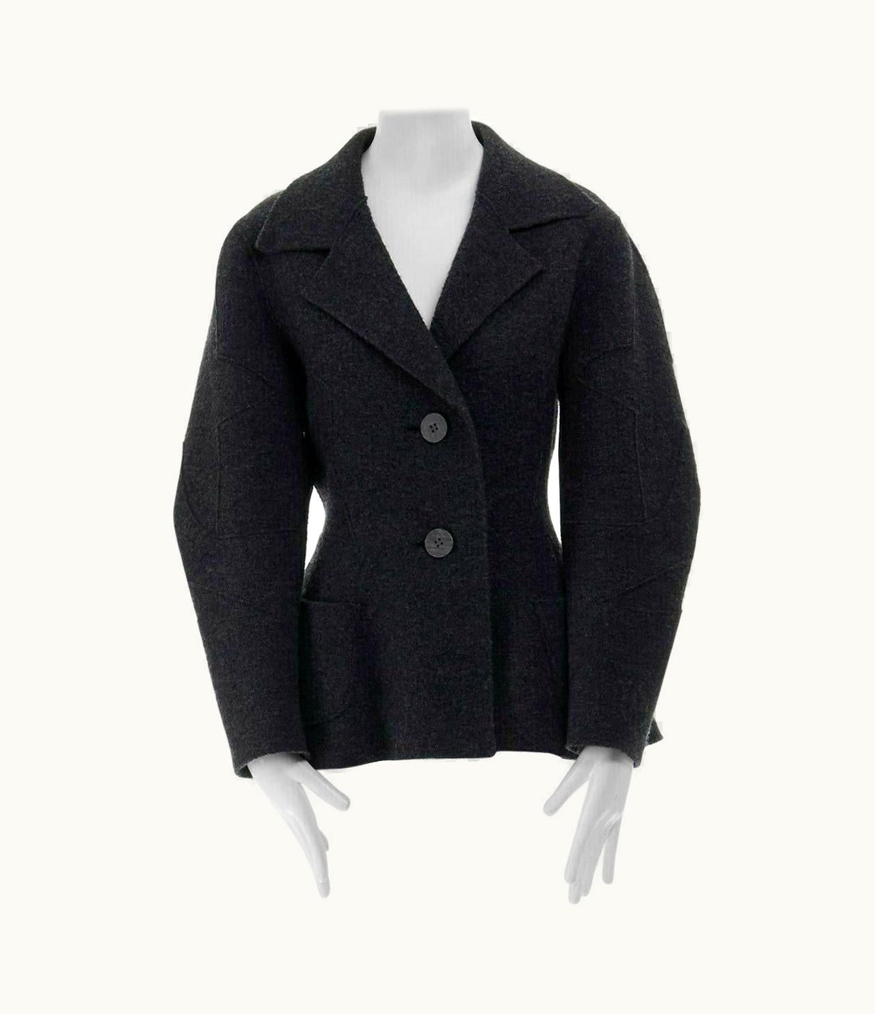 Issey Miyake Runway Issey Miyake AW1996 Grey Star Seam Wool Blazer Jacket