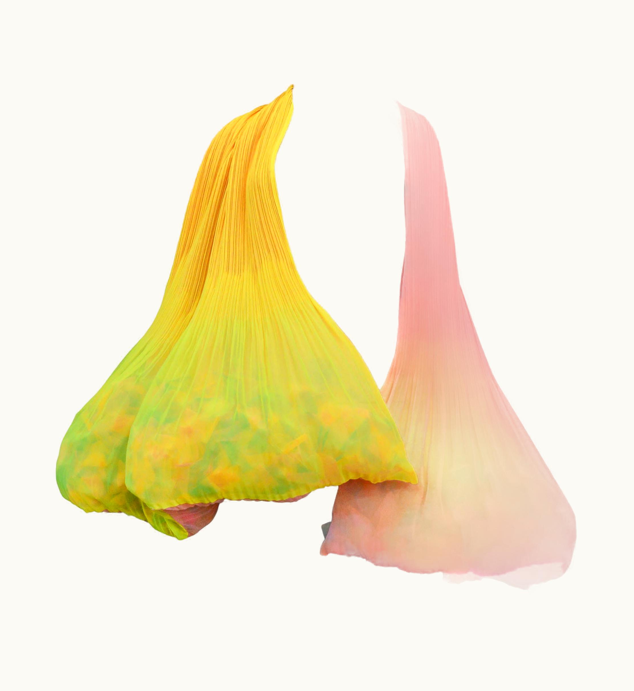 Issey Miyake Issey Miyake 2001 Yellow And Pink Confetti Scarf